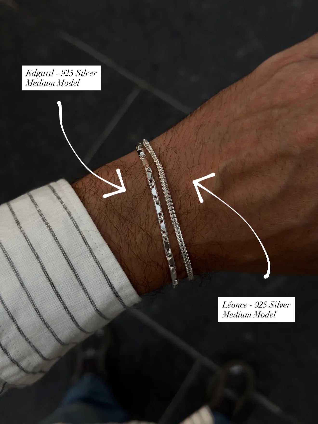 Bracelet argent 925 - Léonce - Grand Modèle