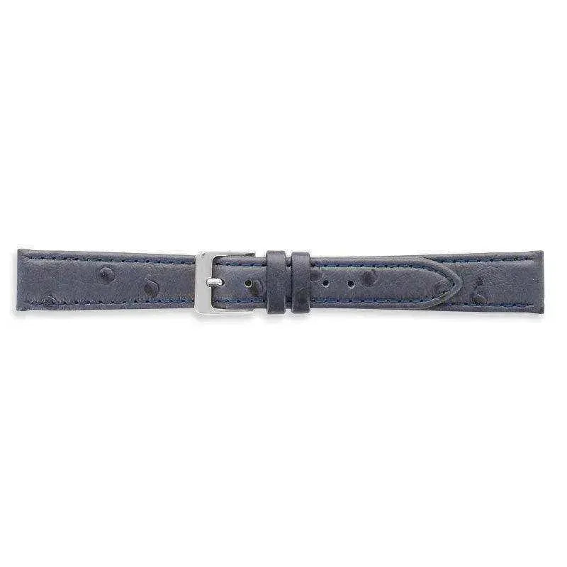 Bracelet de montre Bleu marine - Cuir effet autruche - Atelier Victor