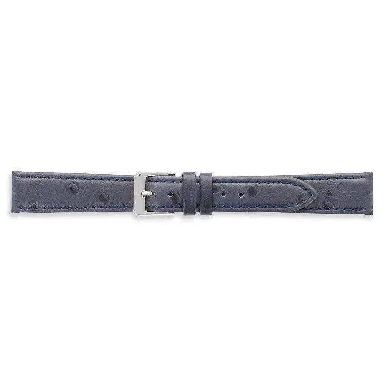 Bracelet de montre Bleu marine - Cuir effet autruche - Atelier Victor - Vintage Watch Shop