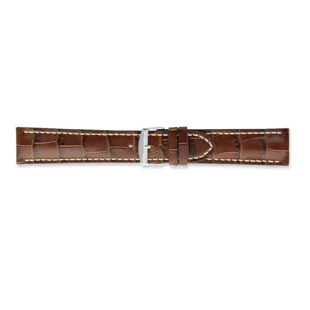 Bracelet de montre Marron - Cuir épais effet crocodile - Atelier Victor Paris - Vintage Watch Shop Dubai