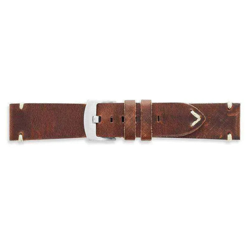 Bracelet de montre marron retro - Cuir épais pleine fleur - Atelier Victor Paris - Vintage Watch Shop Dubai