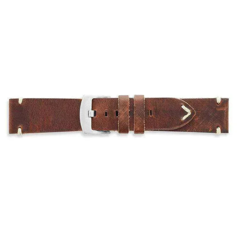 Bracelet de montre marron retro - Cuir pleine fleur - Atelier Victor - Vintage  Shop