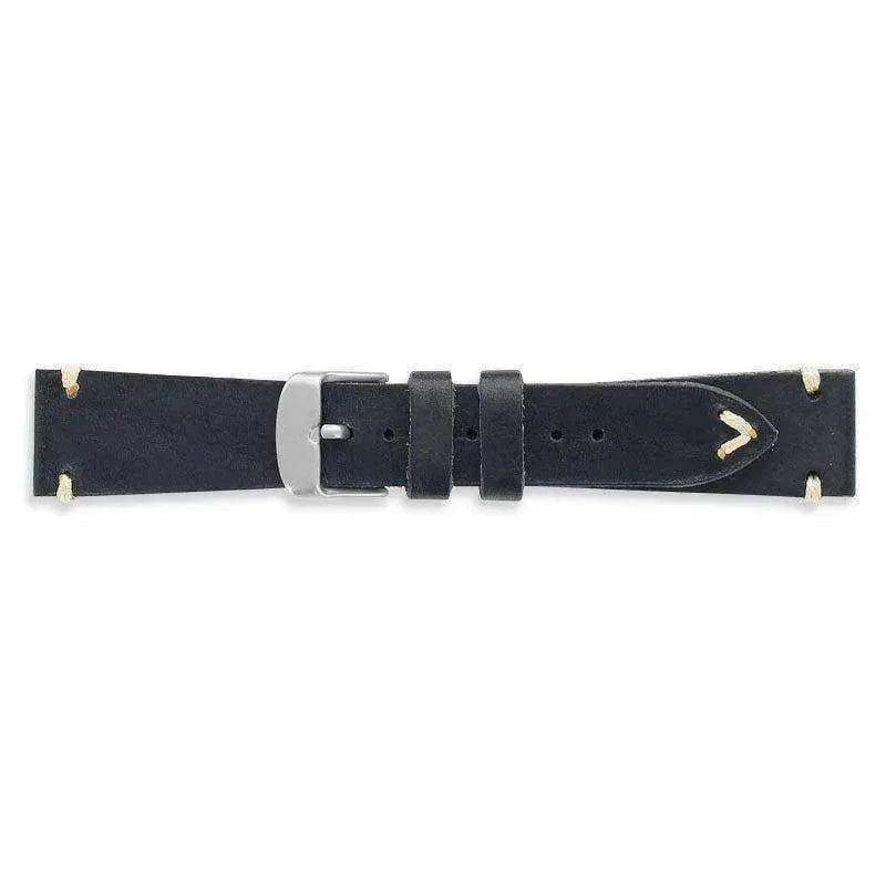 Bracelet de montre Noir - Cuir pleine fleur retro - Atelier Victor Paris - Vintage Watch Shop Dubai