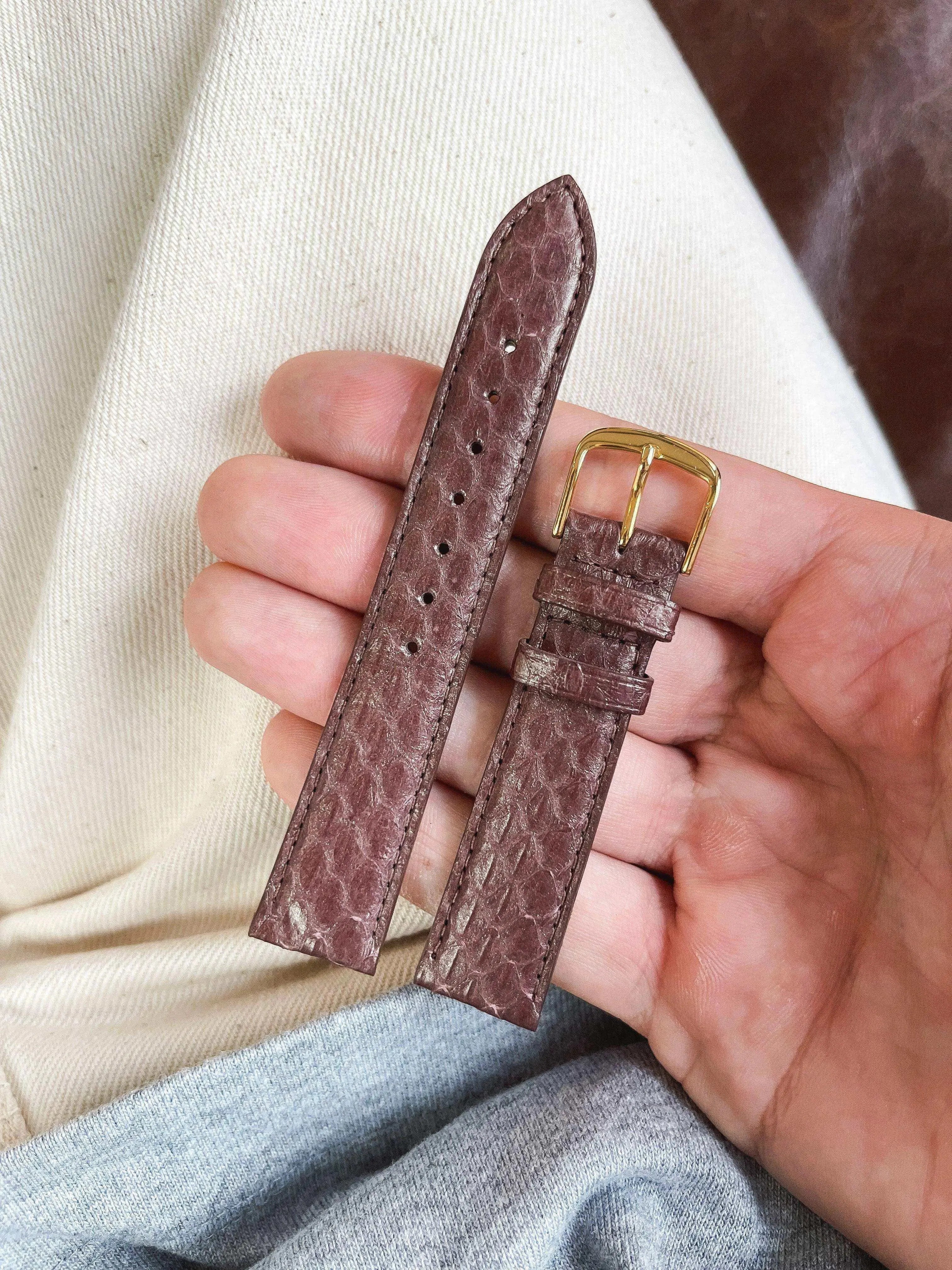 Bracelet de montre pourpre - Cuir Serpent - Atelier Victor Paris - Vintage Watch Shop Dubai
