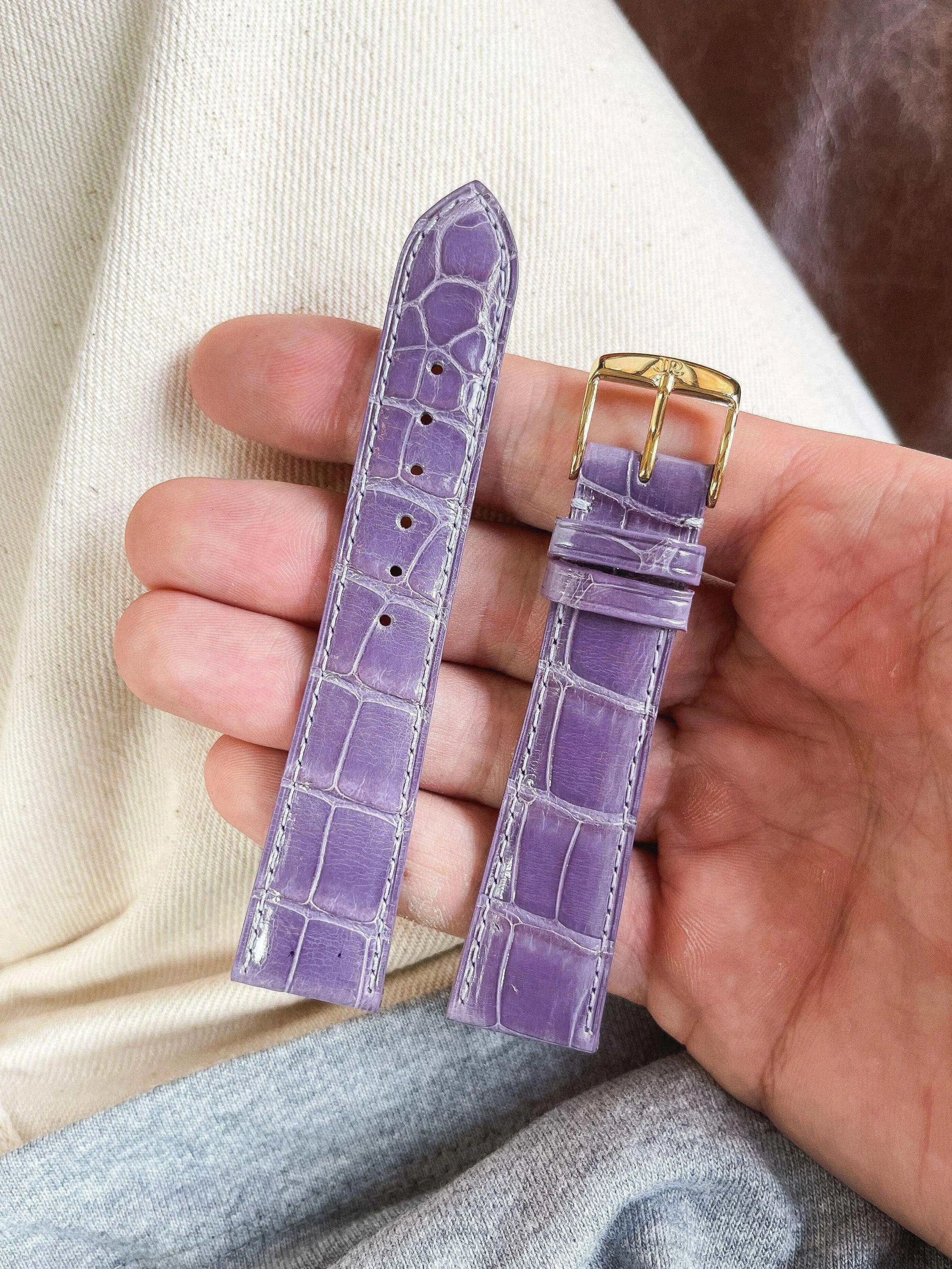 Bracelet de montre violet vintage - Cuir Alligator - Atelier Victor Paris - Vintage Watch Shop Dubai