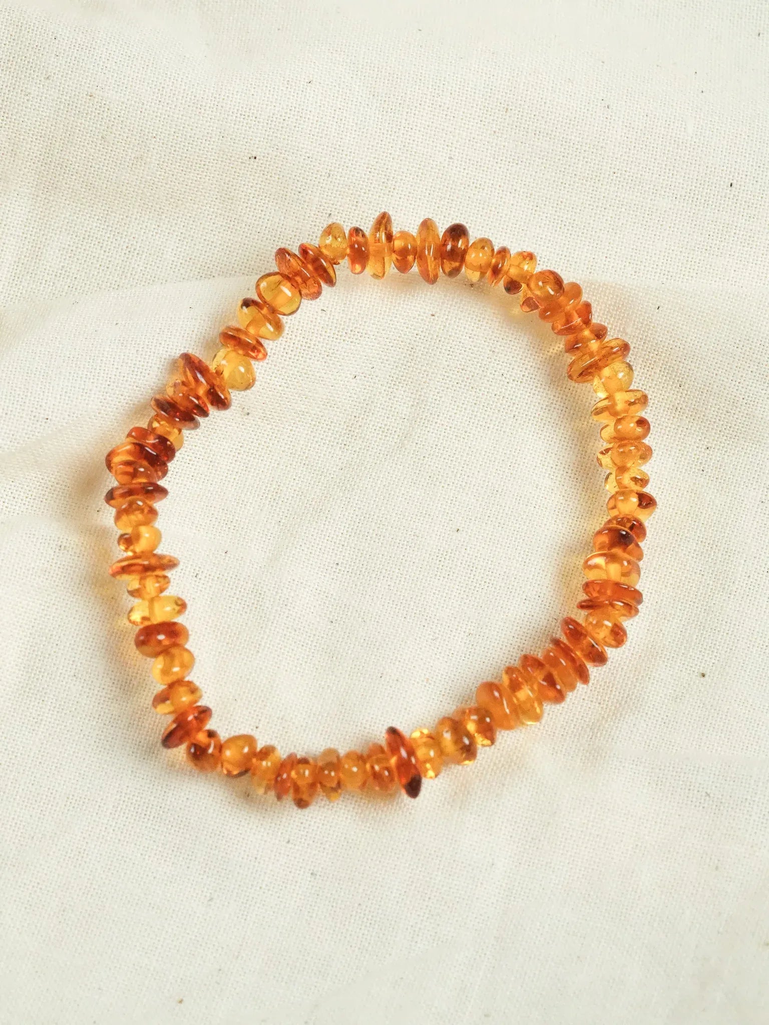 Bracelet en Ambre Baltique naturel - Plaques Fines Orange Clair - Atelier Victor