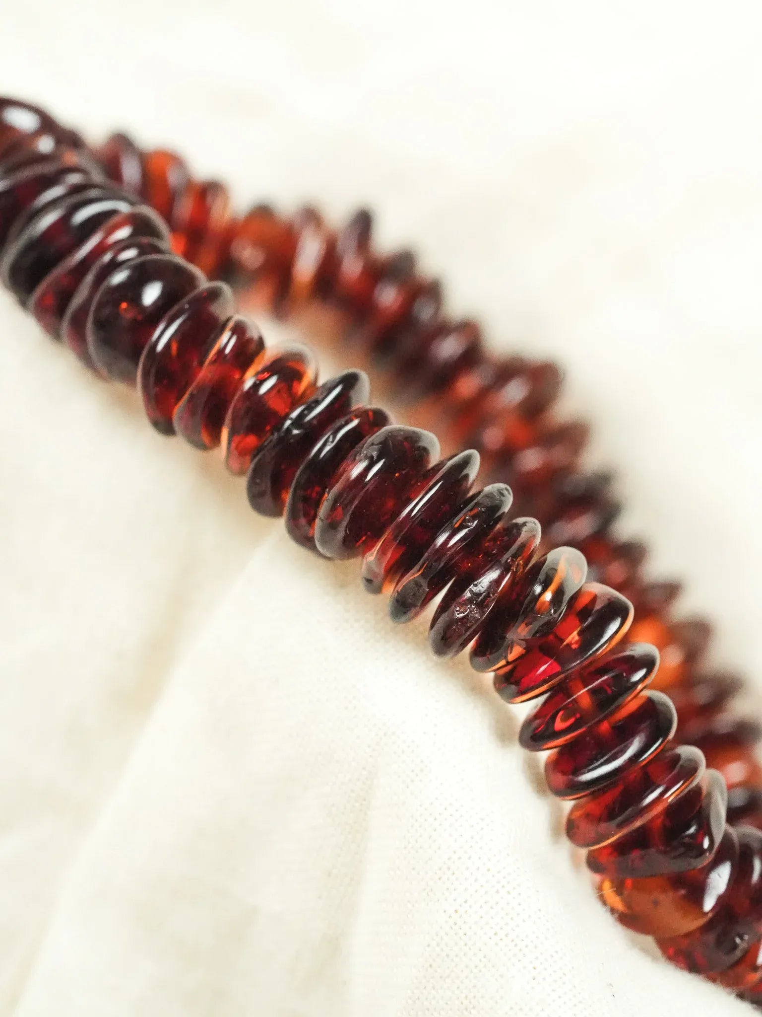 Bracelet en Ambre Baltique naturel - Plaques Large Cognac - Atelier Victor