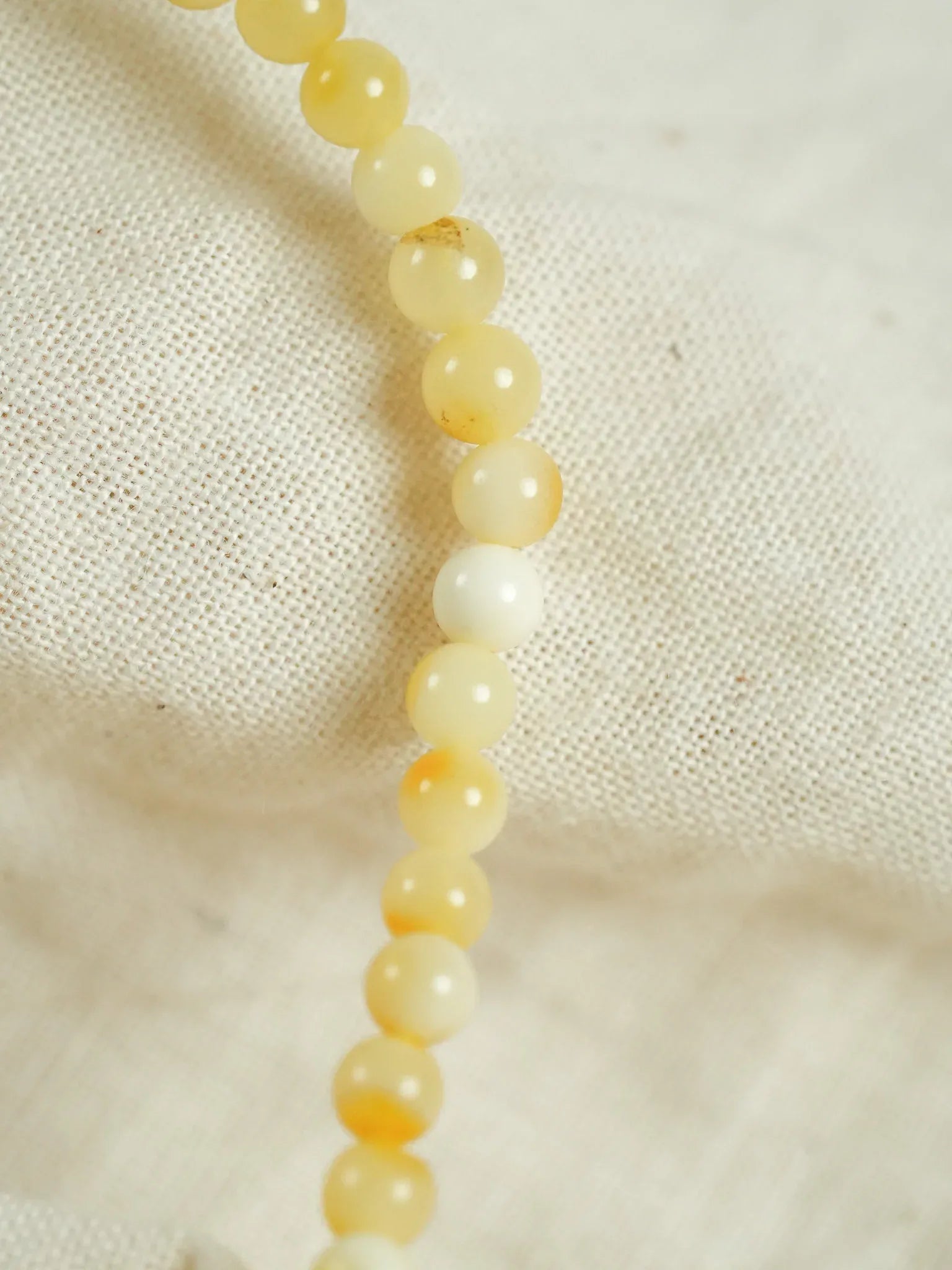 Bracelet en Ambre Baltique naturel - Rondes fines Jaune clair - Atelier Victor