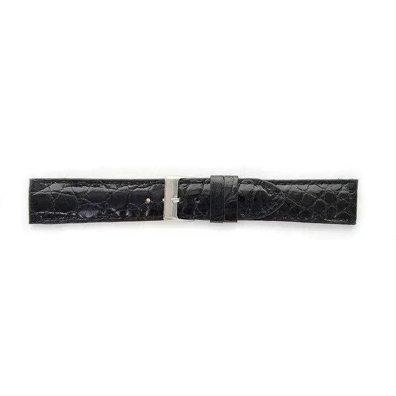 Bracelet Montre Cuir Crocodile Véritable - Noir - Atelier Victor