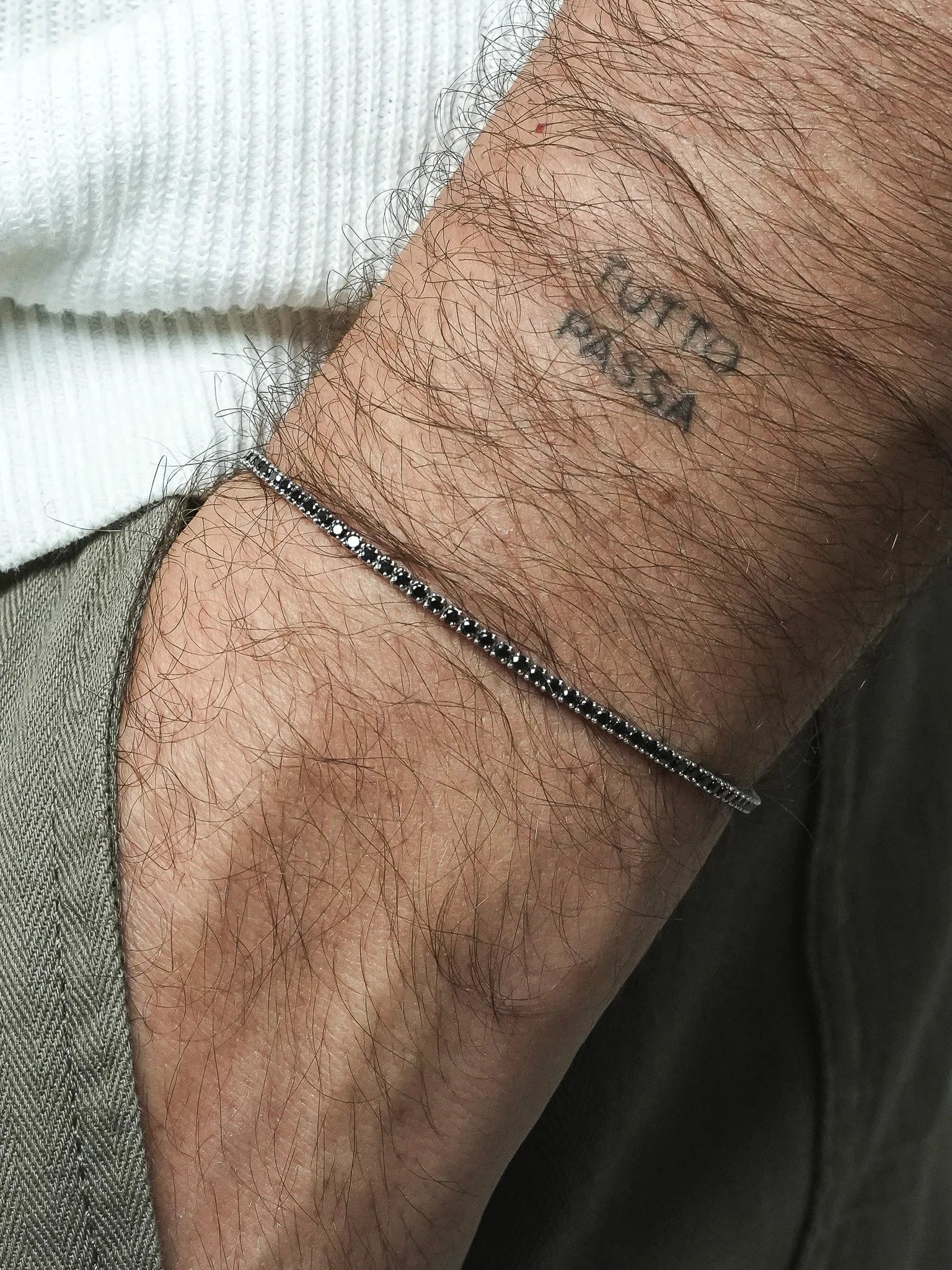 Bracelet Tennis Argent 925 & Zirconium Noir - Octavien - Petit Modèle