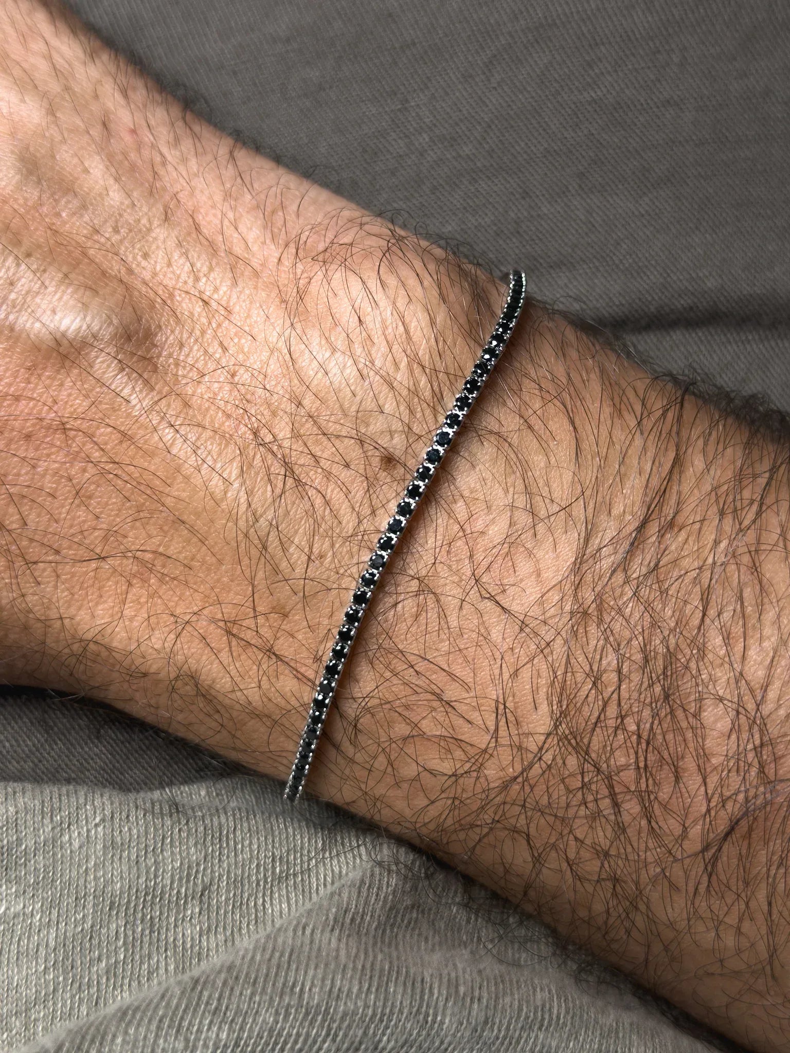 925 Silver Tennis Bracelet & Zirconium - Octavien Black - Medium Model 