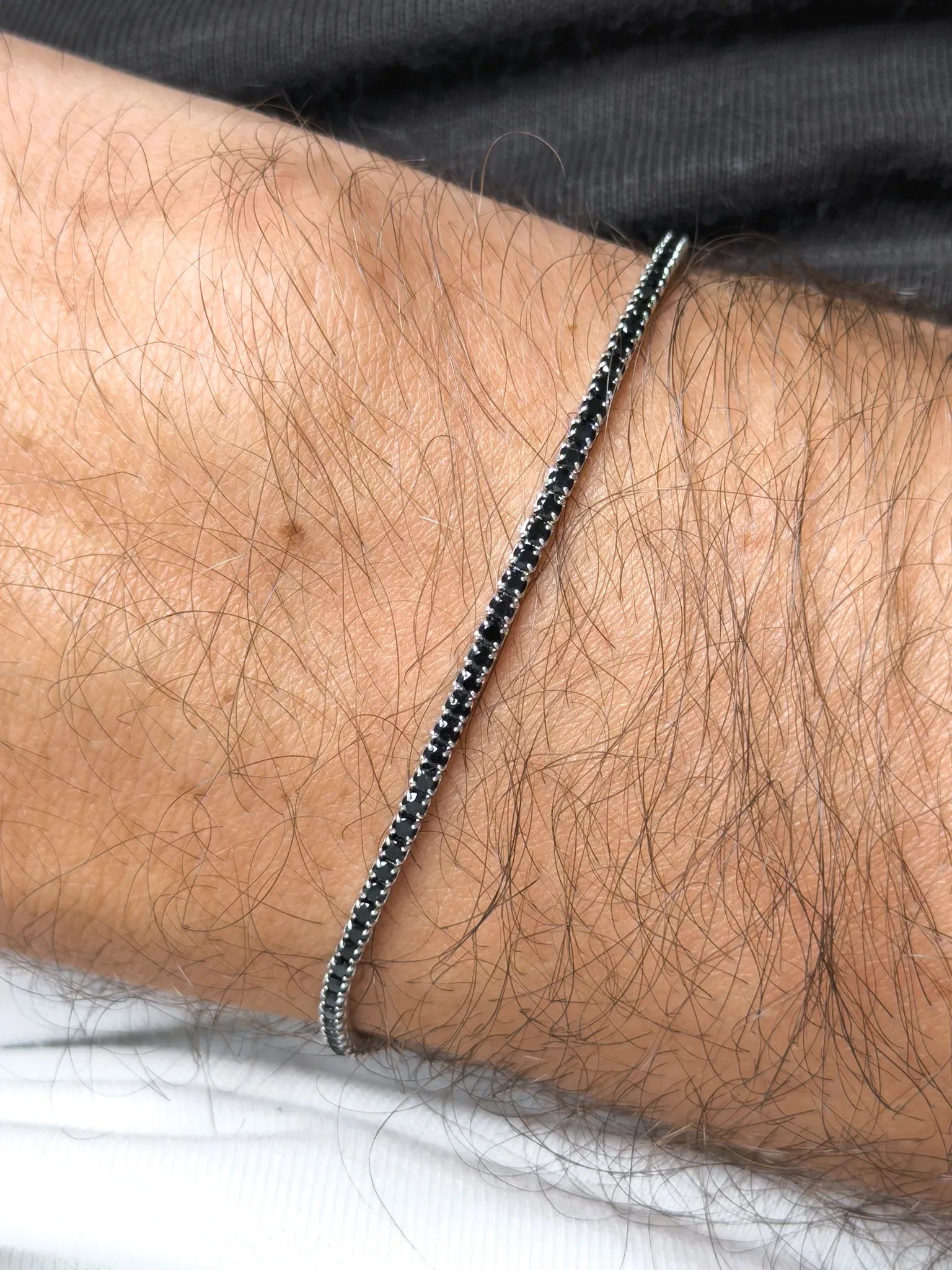 Bracelet Tennis Argent 925 & Zirconium - Octavien Noir - Petit Modèle - Atelier Victor