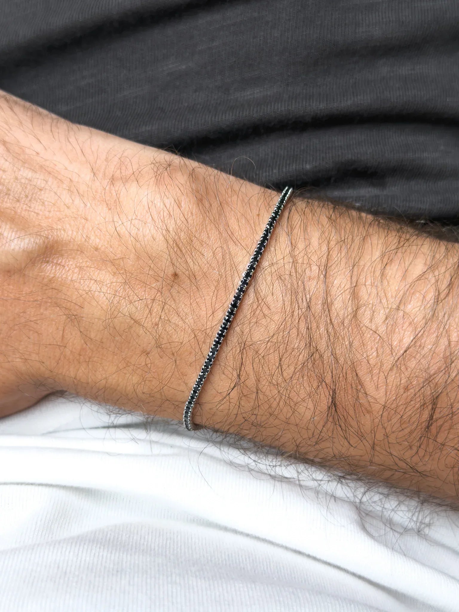 Bracelet Tennis Argent 925 & Zirconium - Octavien Noir - Petit Modèle - Atelier Victor