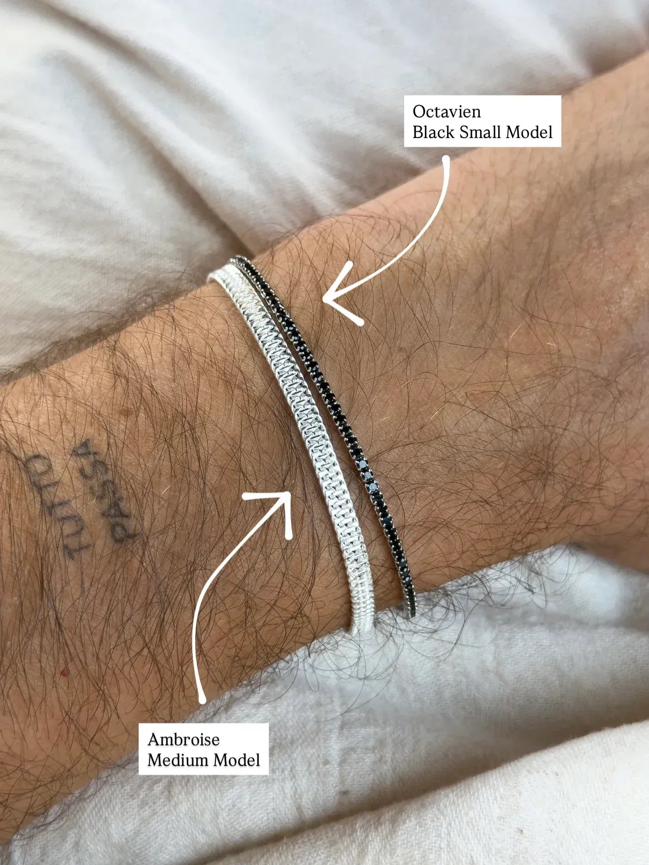 Bracelet Tennis Argent 925 & Zirconium - Octavien Noir - Petit Modèle - Atelier Victor