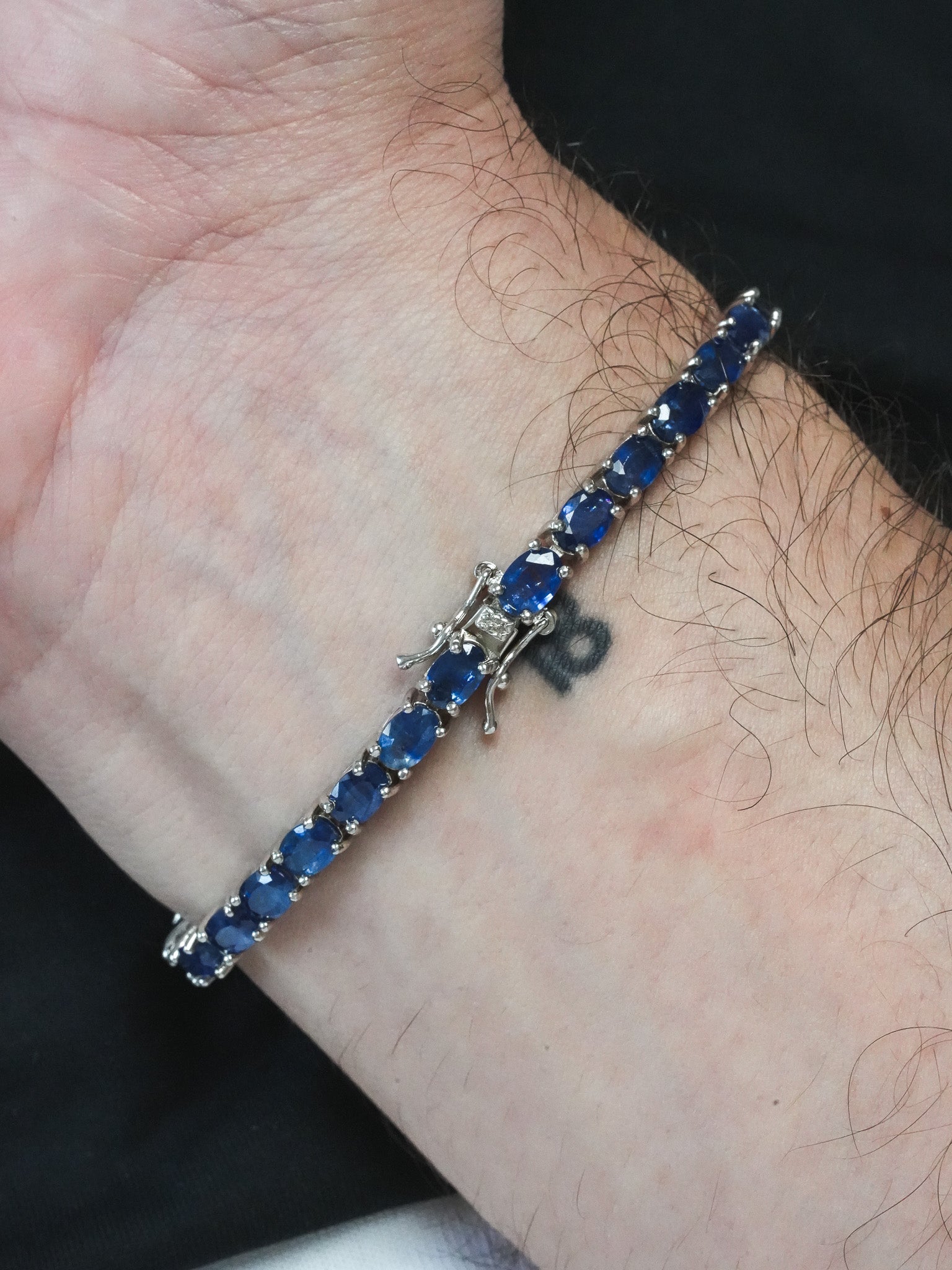 Bracelet Tennis Isarn Argent 925 & Saphir - Moyen Modèle - Atelier Victor