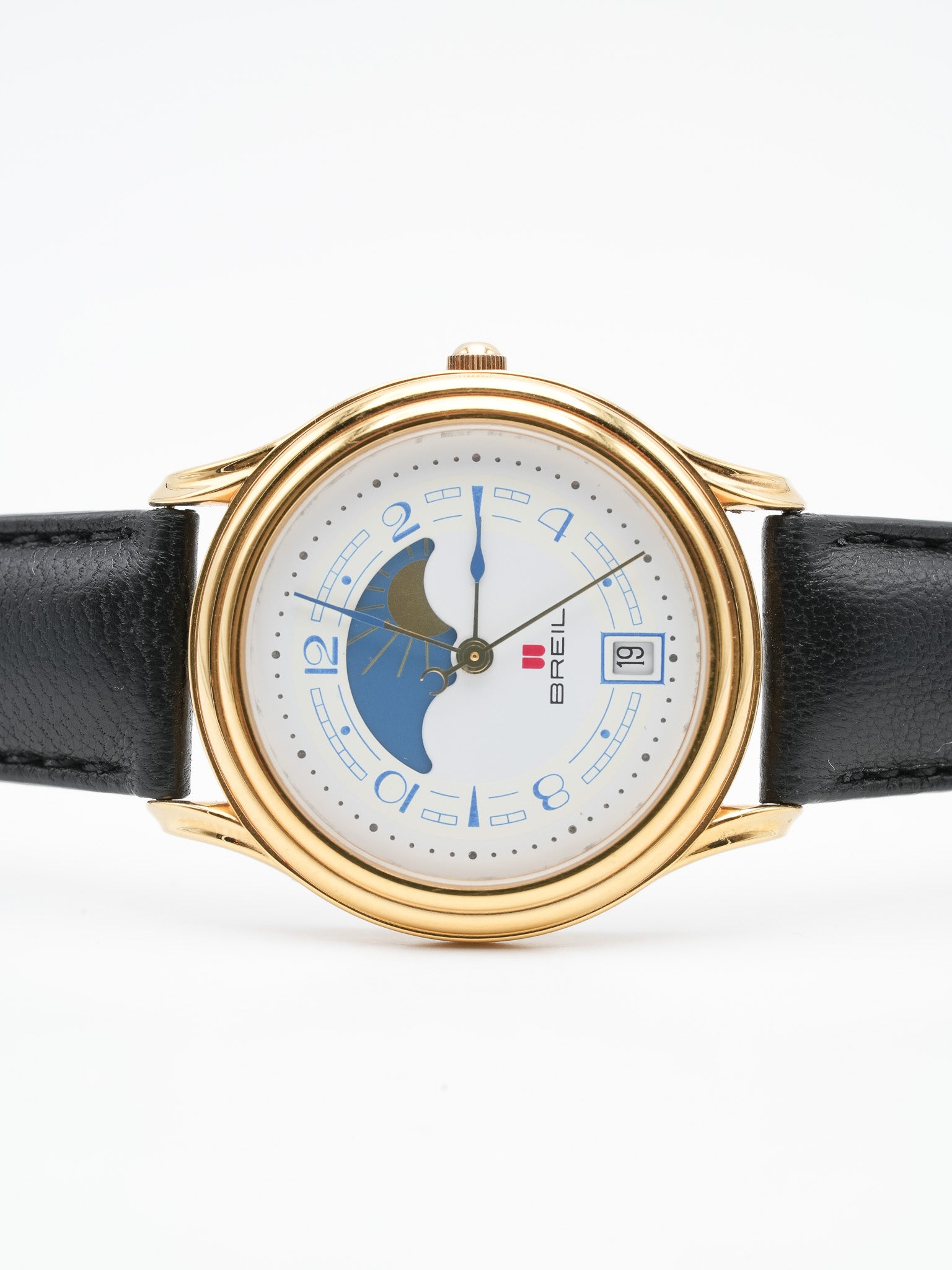 Breil - Phase de Lune Plaqué or - NOS - 1980s - Atelier Victor Paris - Vintage Watch Shop Dubai
