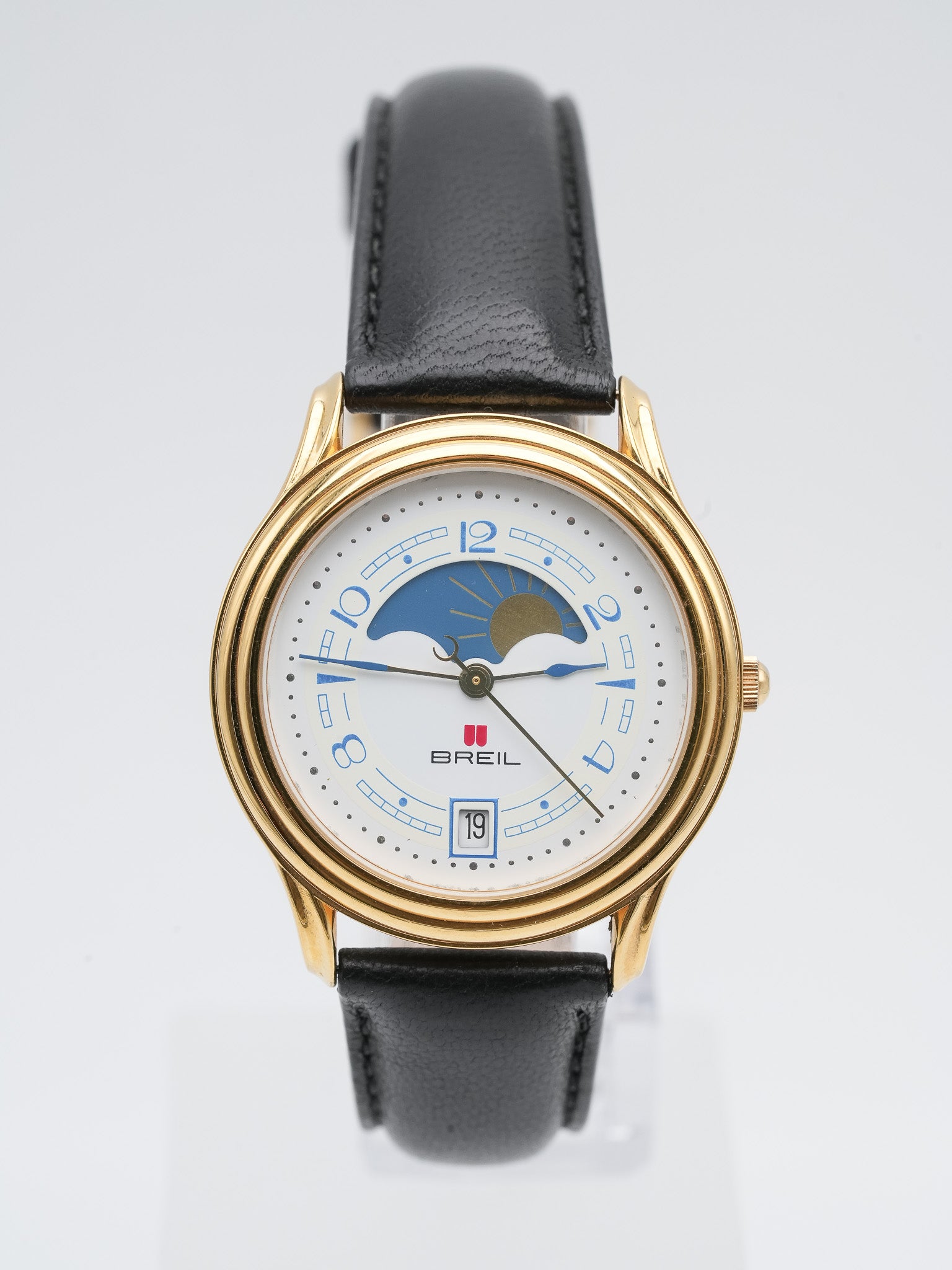 Breil - Phase de Lune Plaqué or - NOS - 1980s - Atelier Victor Paris - Vintage Watch Shop Dubai