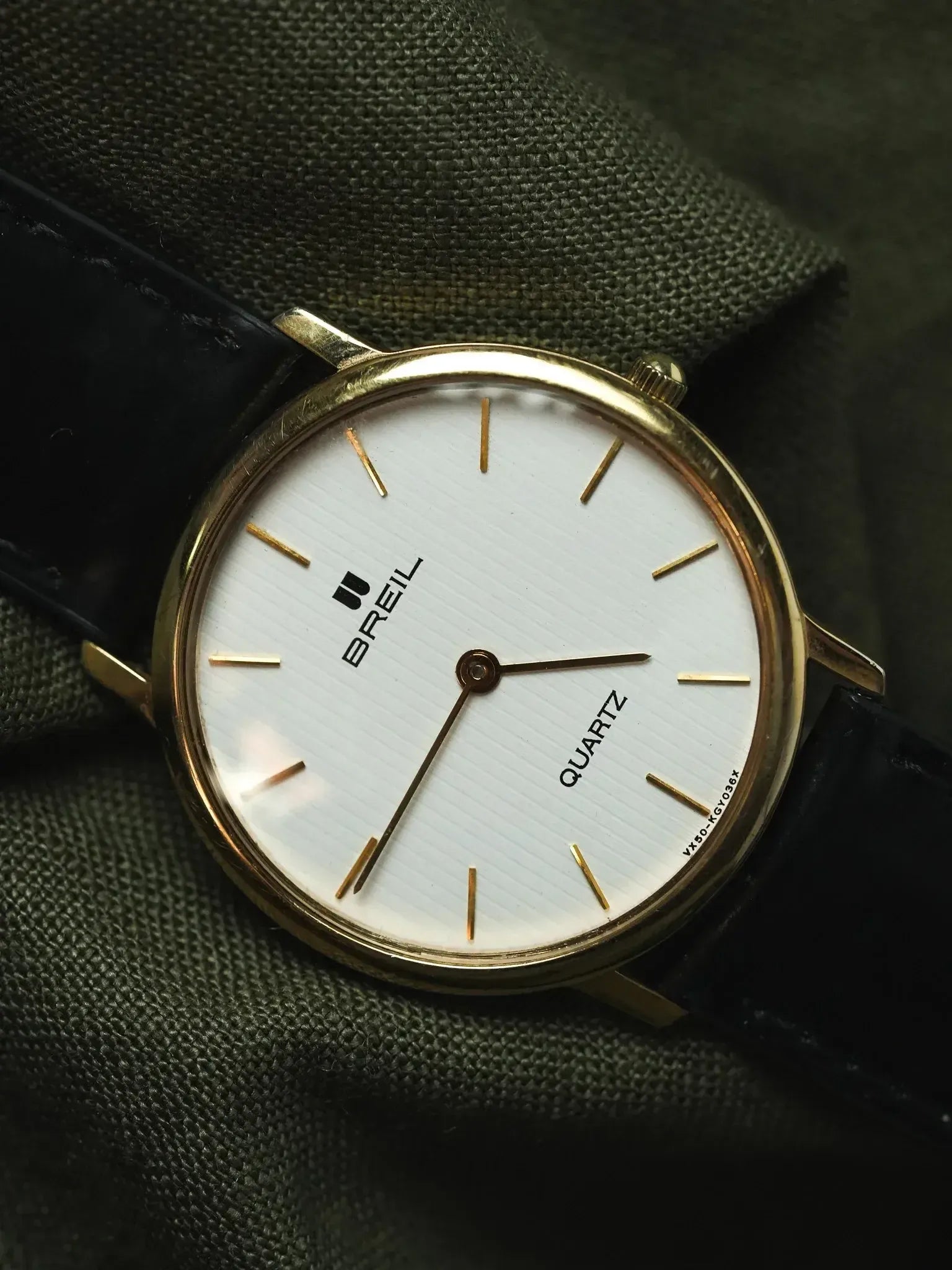 Breil - Round Gold White Tapestry - 1990s - Atelier Victor