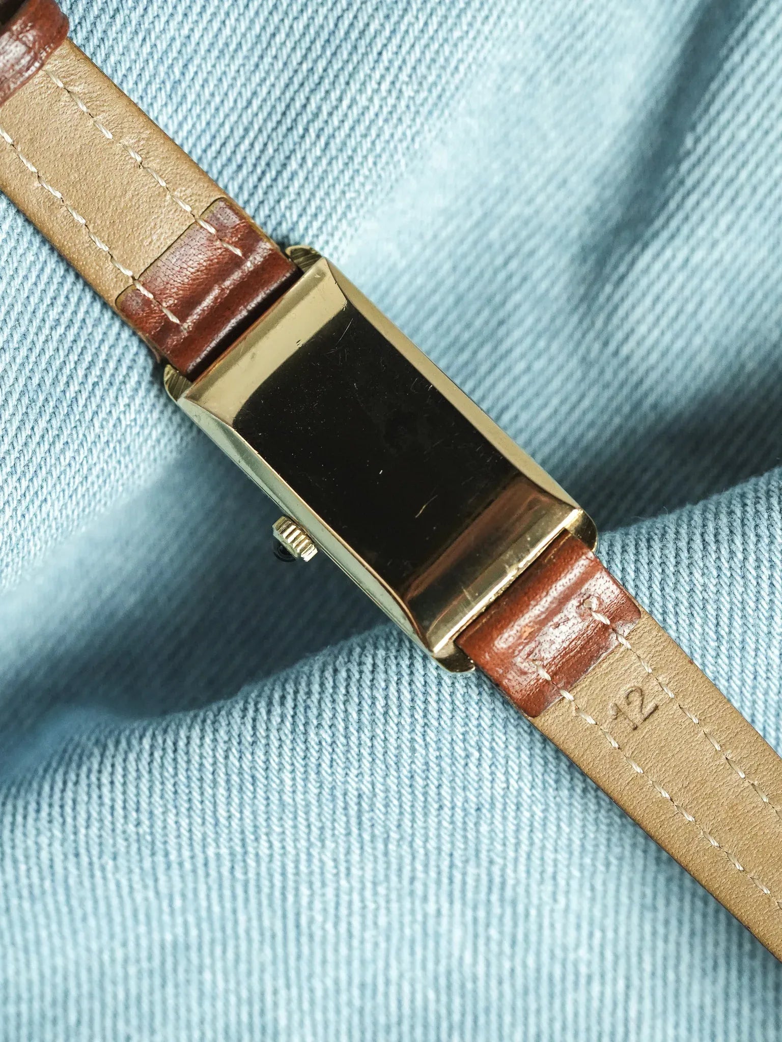 Breil - Tank Fine allongée Cadran Malachite Or - 1980s - Atelier Victor