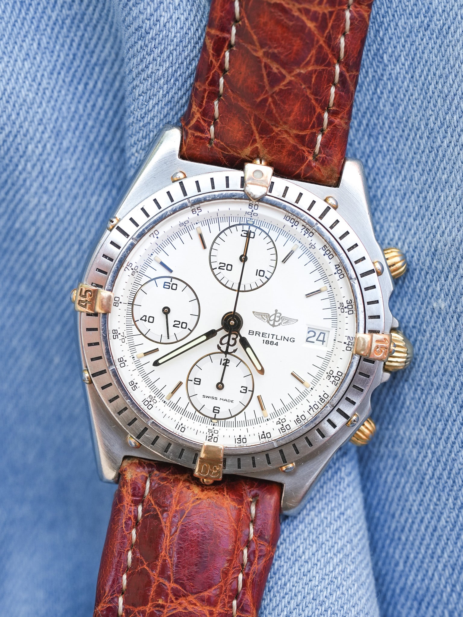 Breitling - Chronomat 81.950 B13047 Blanc - 1990s - Atelier Victor - Vintage Watch Shop