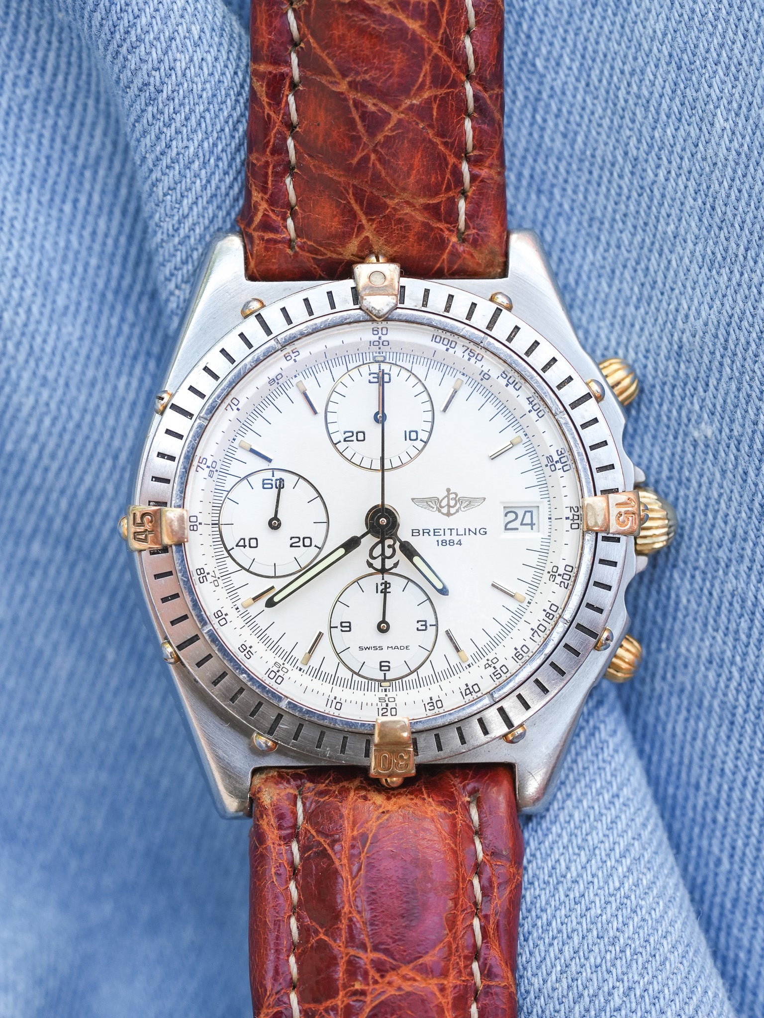 Breitling - Chronomat 81.950 B13047 Blanc - 1990s - Atelier Victor - Vintage Watch Shop