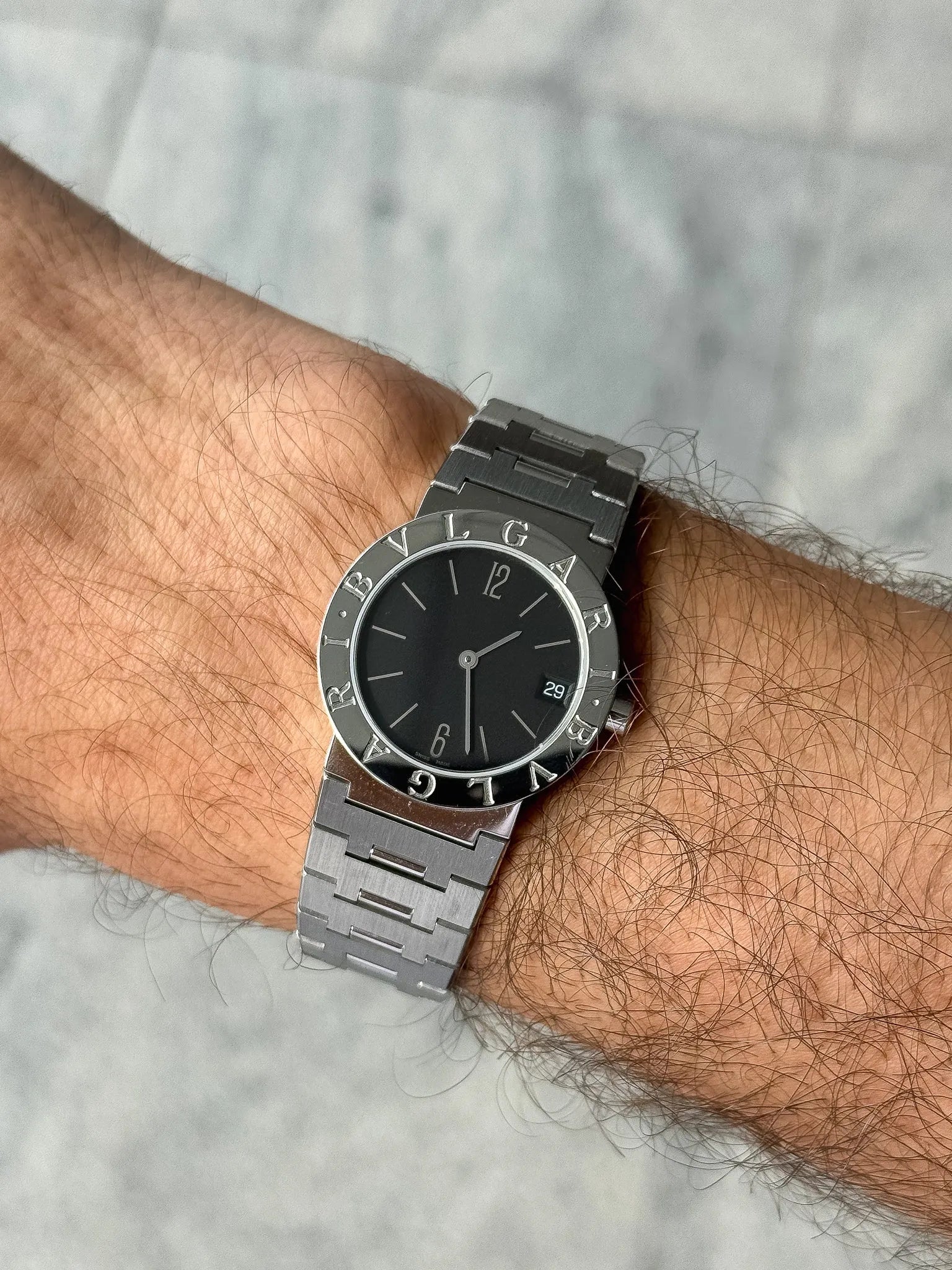 Bvlgari - BB30SS Acier Cadran noir - 2000s - Atelier Victor