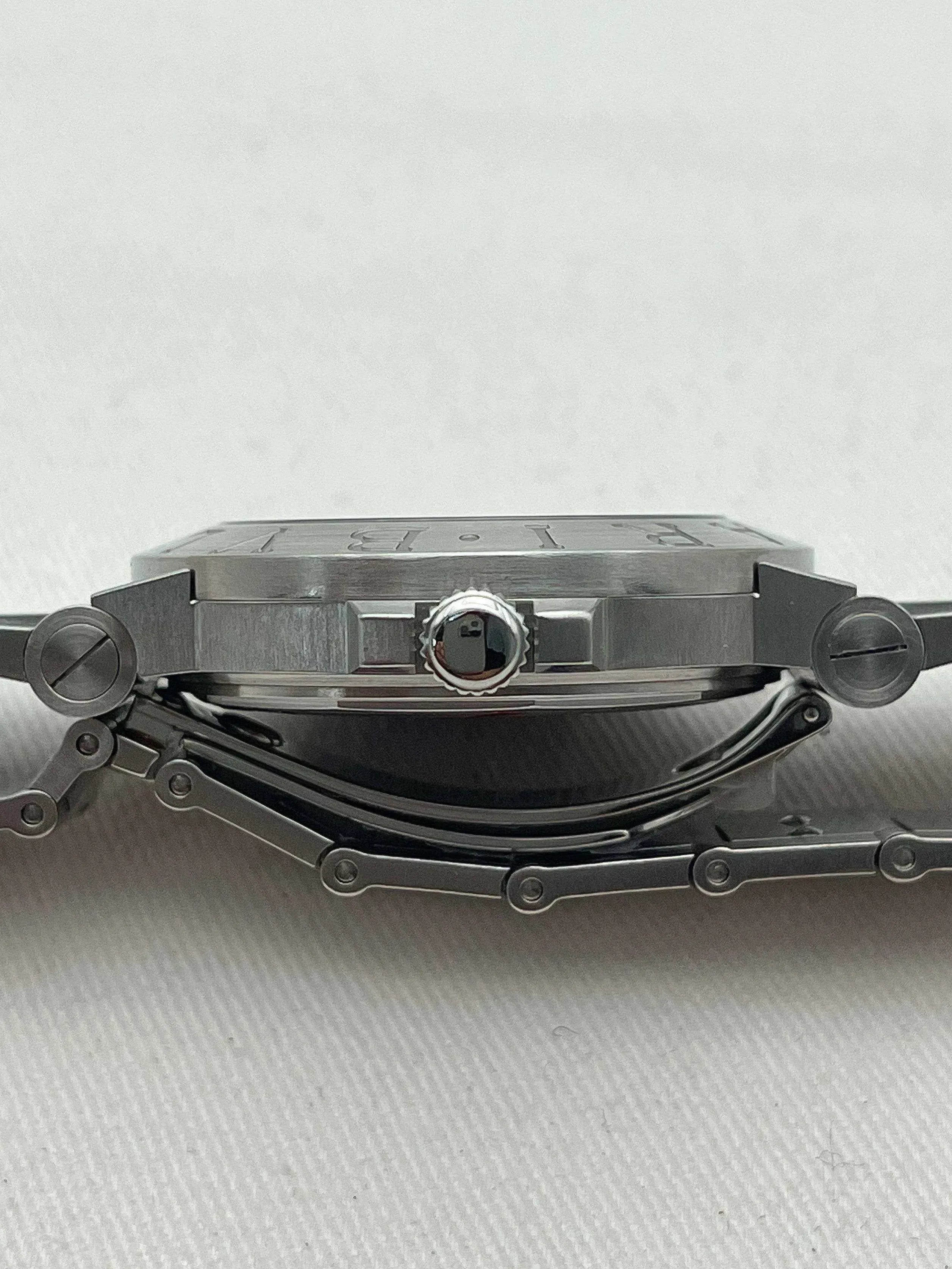 Bvlgari - Bvlgari Bracelet acier cadran noir - Boite & Papier - 2000s - Atelier Victor