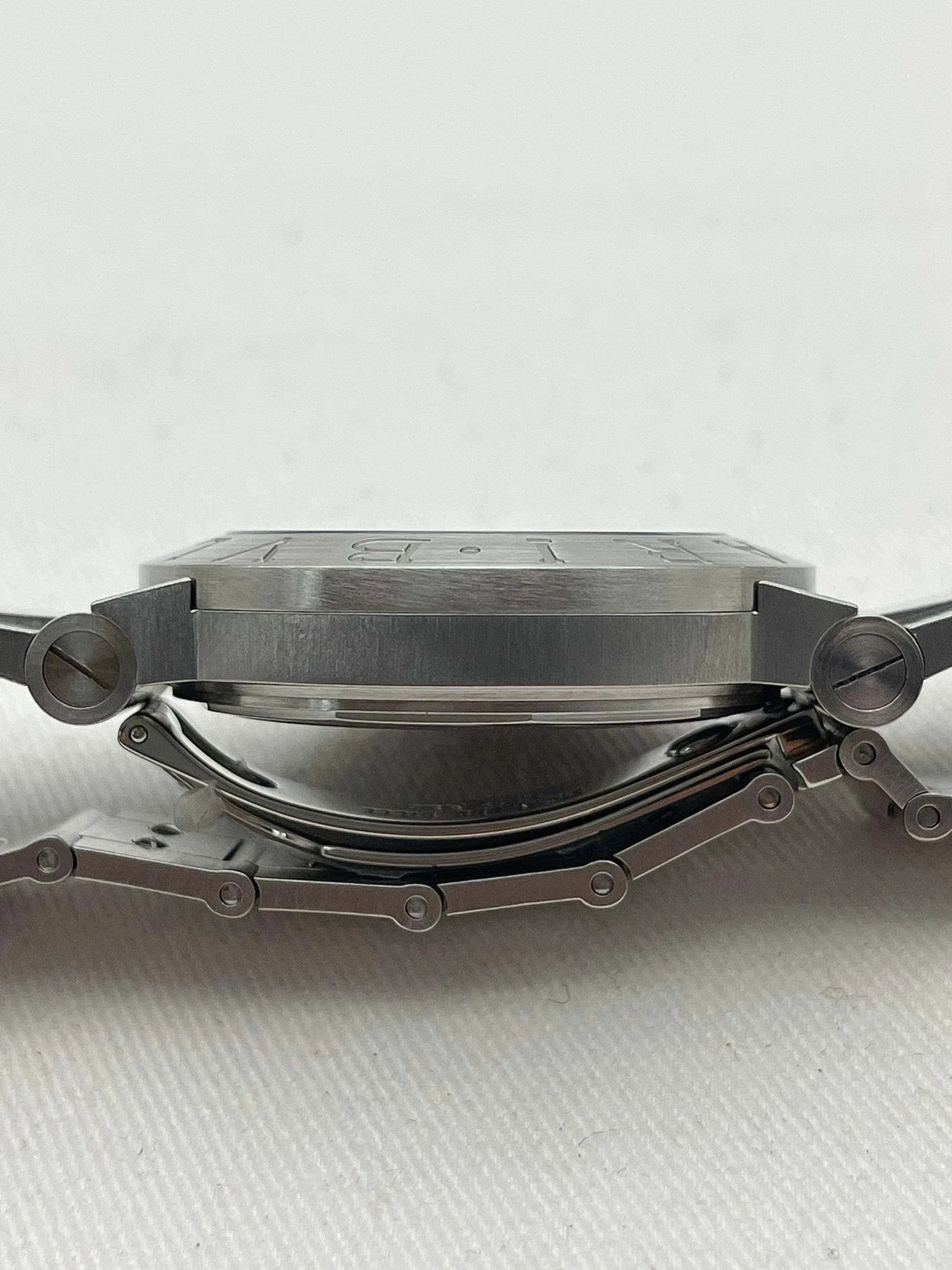 Bvlgari - Bvlgari Bracelet acier cadran noir - Boite & Papier - 2000s - Atelier Victor