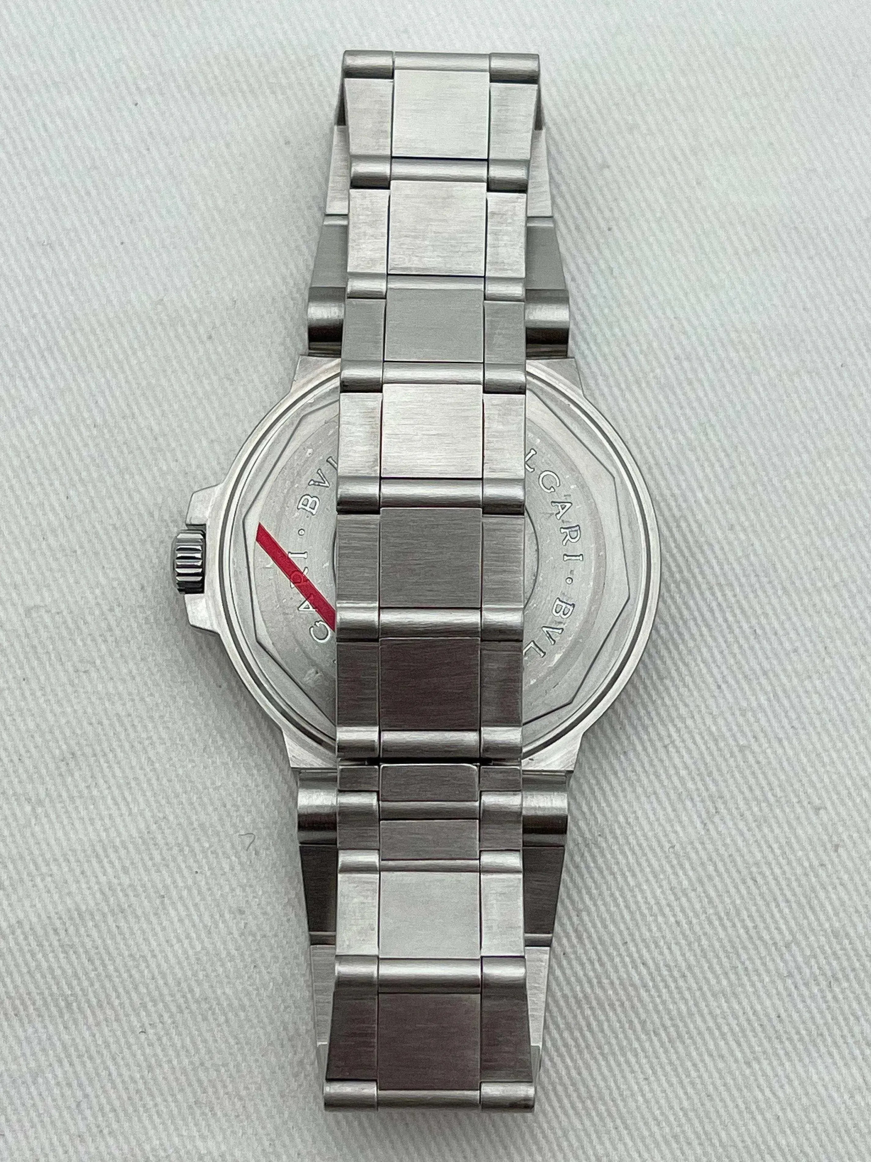 Bvlgari - Bvlgari Bracelet acier cadran noir - Boite & Papier - 2000s - Atelier Victor