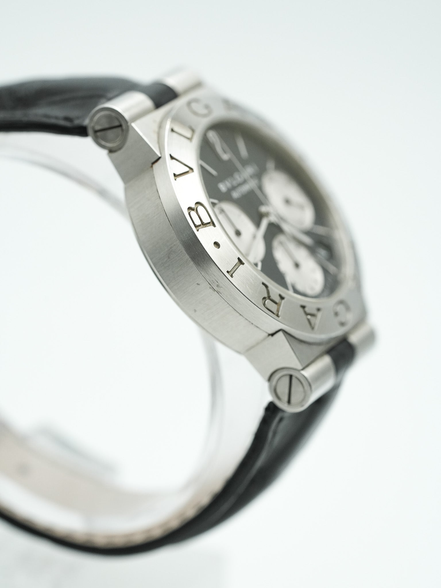 Bvlgari - Diagono Chronograph Cadran Noir - 1990s - Atelier Victor Paris - Vintage Watch Shop Dubai