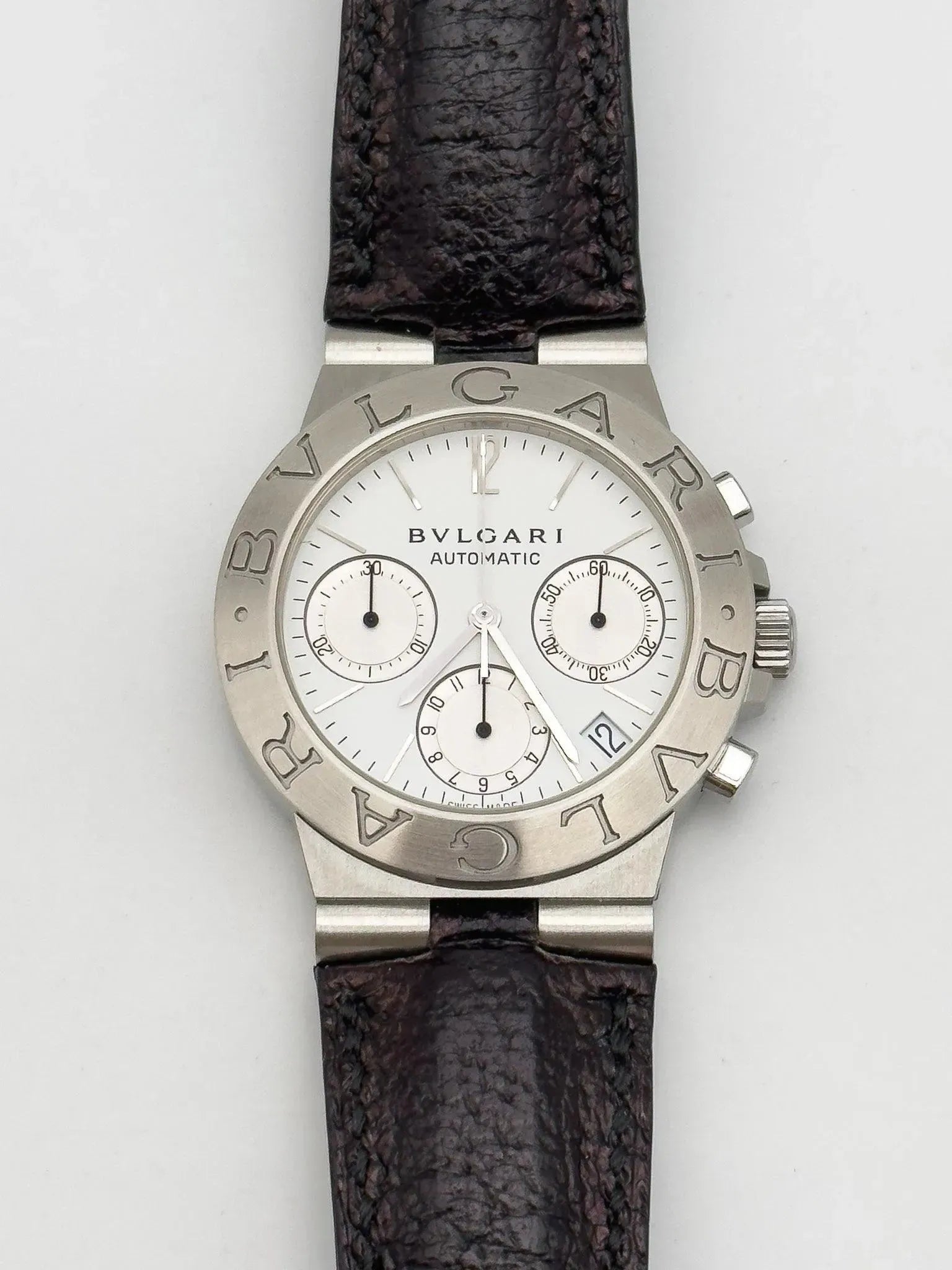 Bvlgari - Diagono Chronograph White - Full Set - 2001 - Atelier Victor - Vintage  Shop