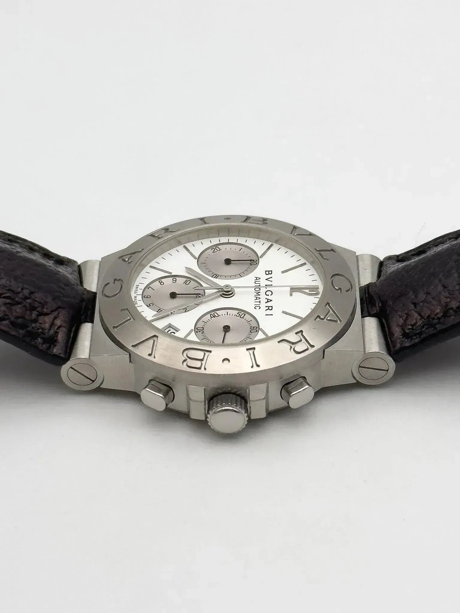 Bvlgari - Diagono Chronographe blanc - boite & papier - 2001 - Atelier Victor