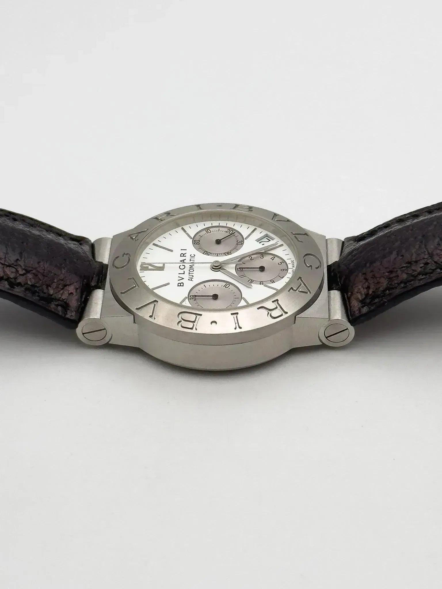 Bvlgari - Diagono Chronographe blanc - boite & papier - 2001 - Atelier Victor