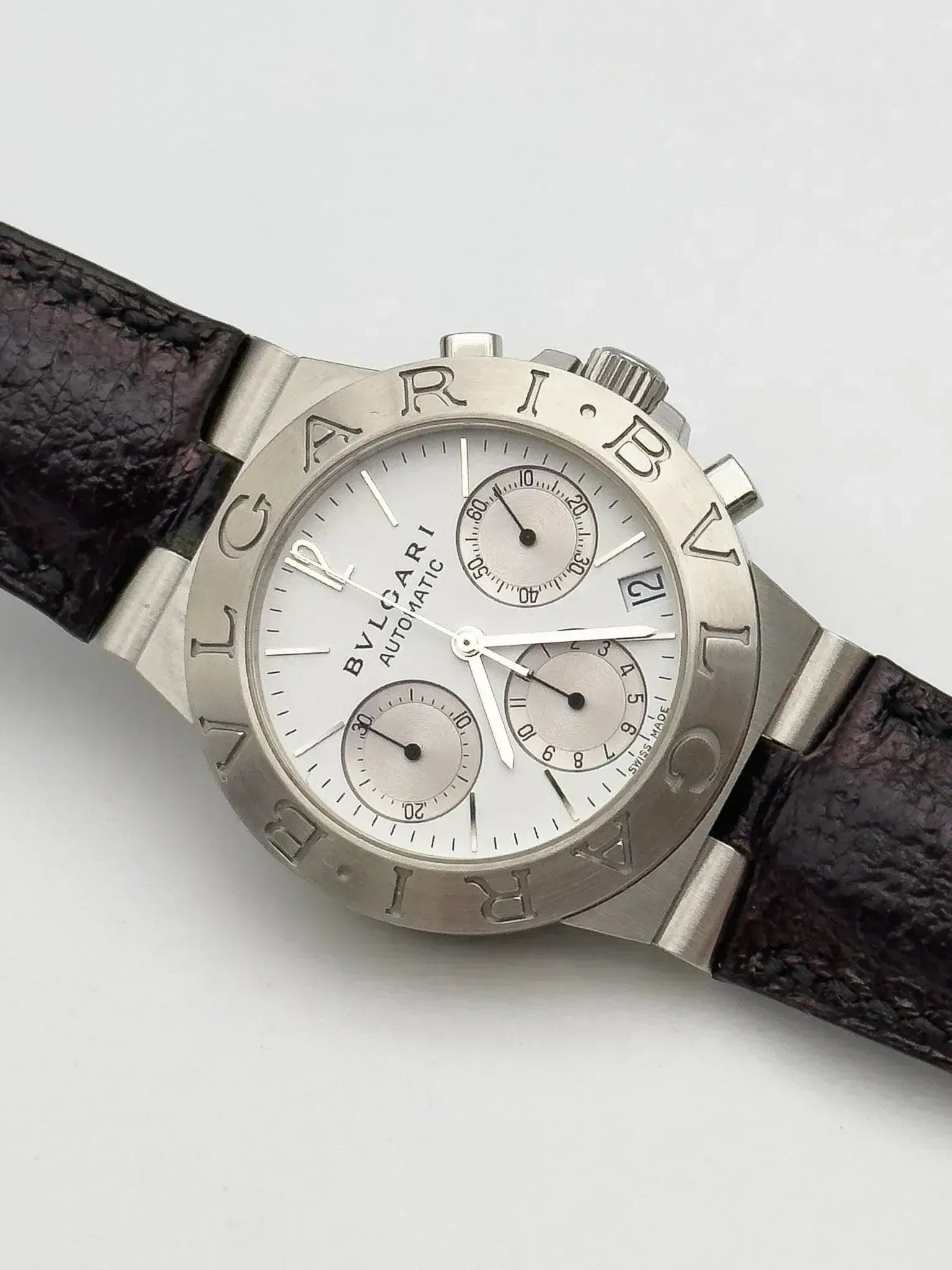 Bvlgari - Diagono Chronographe blanc - boite & papier - 2001 - Atelier Victor