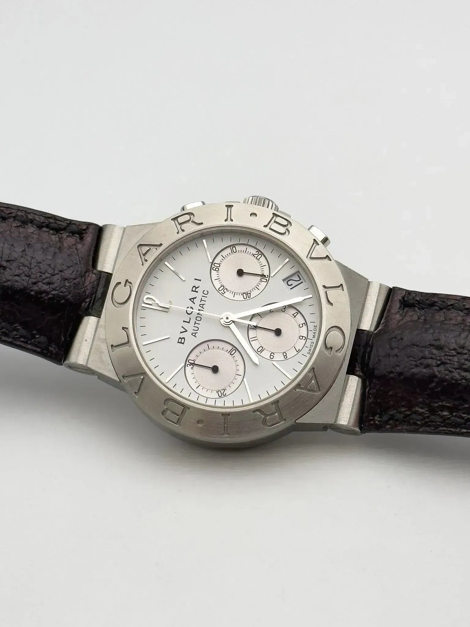 Bvlgari - Diagono Chronographe blanc - boite & papier - 2001 - Atelier Victor