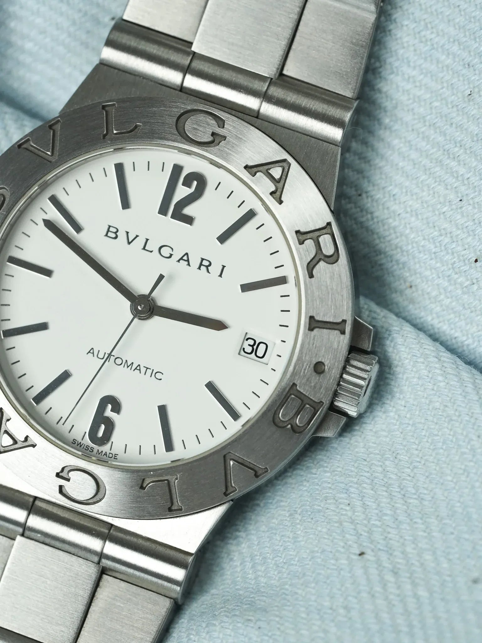 Bvlgari - LCV35S Diagono Automatique Acier Cadran blanc - 2000s - Atelier Victor