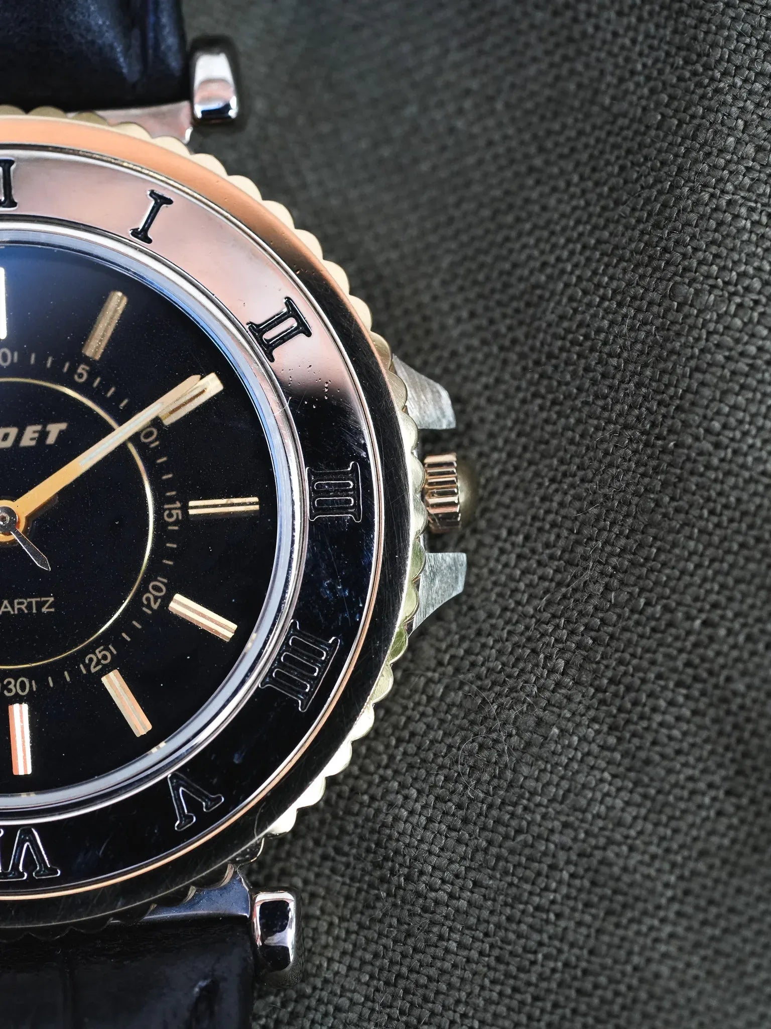 Cadet - Acier Or Cadran noir - 1990s - Atelier Victor