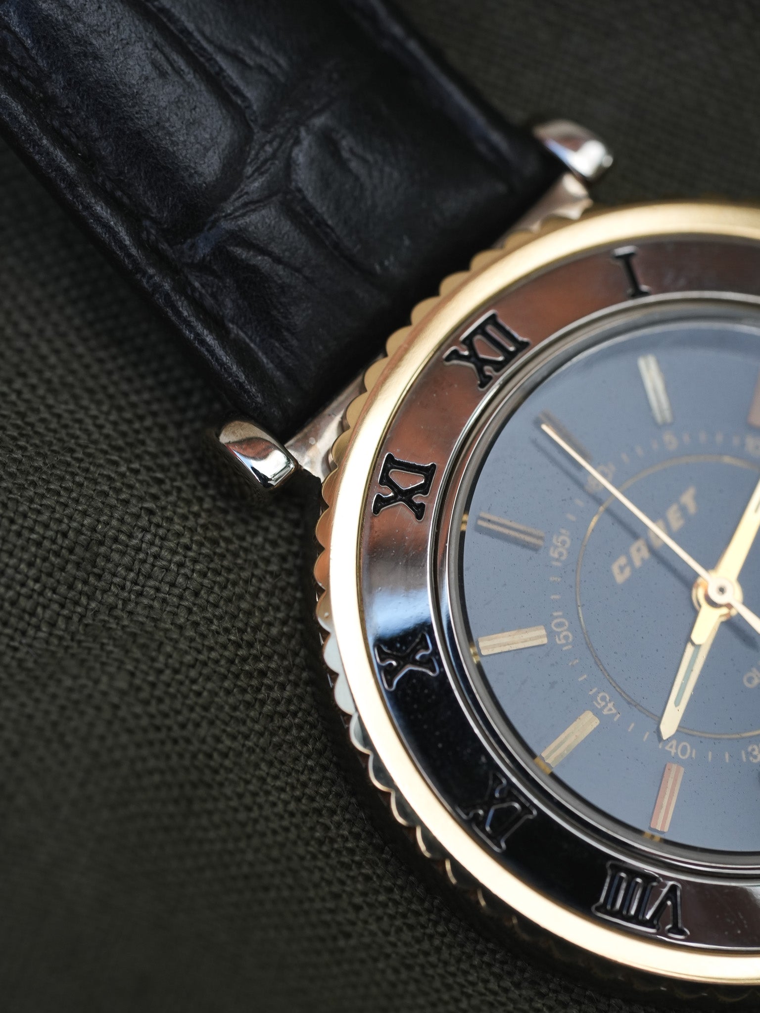 Cadet - Acier Or Cadran noir - 1990s - Atelier Victor Paris - Vintage Watch Shop Dubai