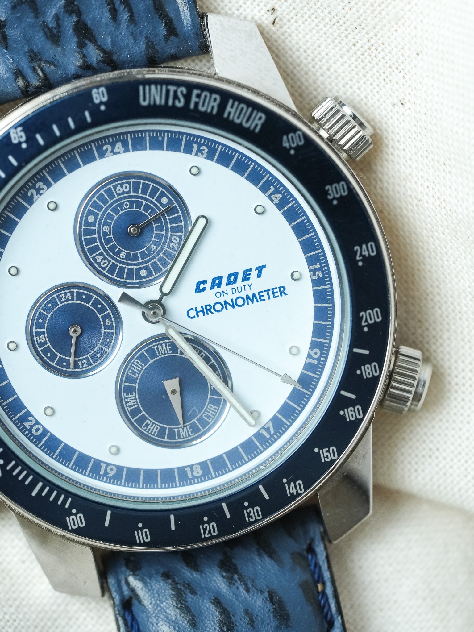 Cadet - Chronographe Acier Bleu - NOS - 1980s - Atelier Victor - Vintage  Shop