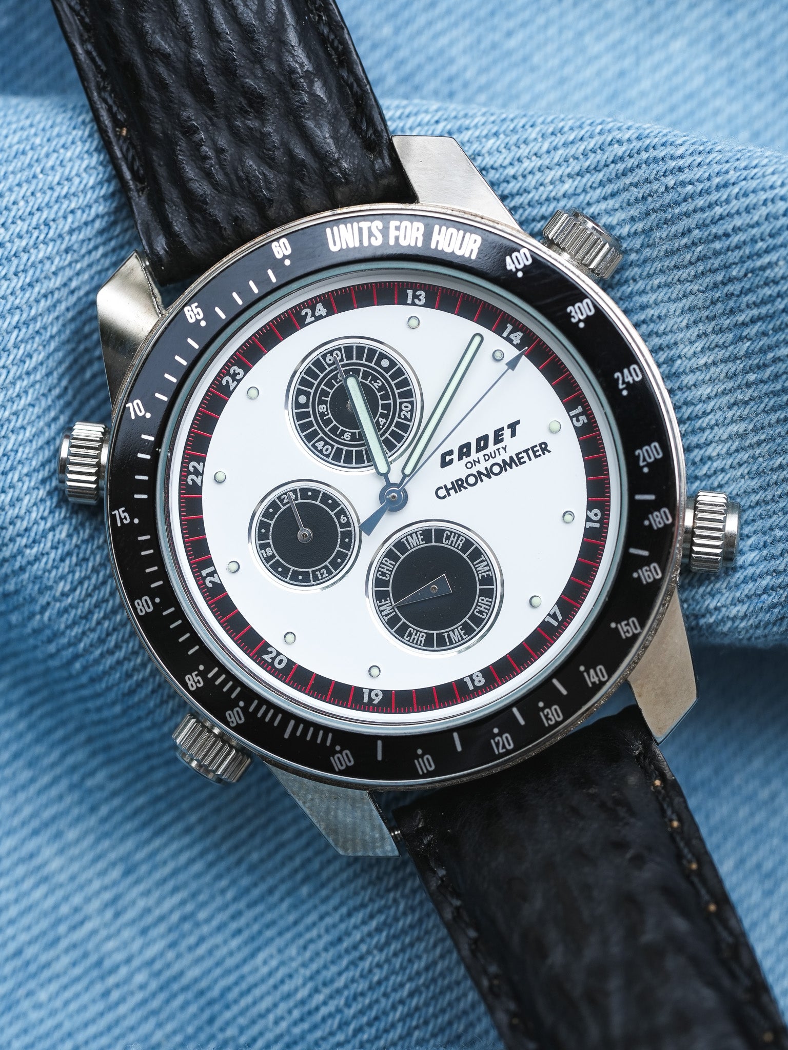 Cadet - Chronographe Panda multifonctions - NOS - 1980s - Atelier Victor Paris - Vintage Watch Shop Dubai
