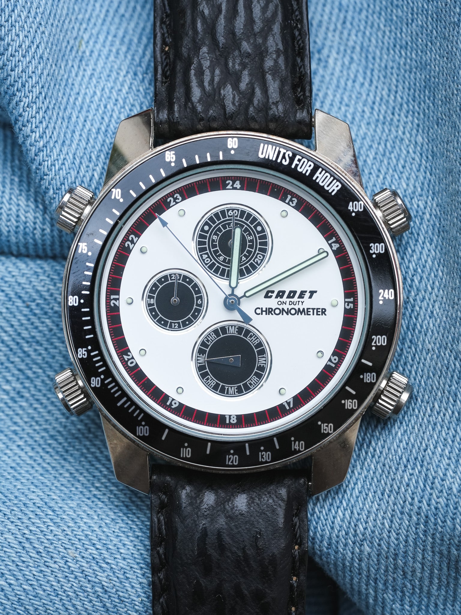 Cadet - Chronographe Panda multifonctions - NOS - 1980s - Atelier Victor Paris - Vintage Watch Shop Dubai