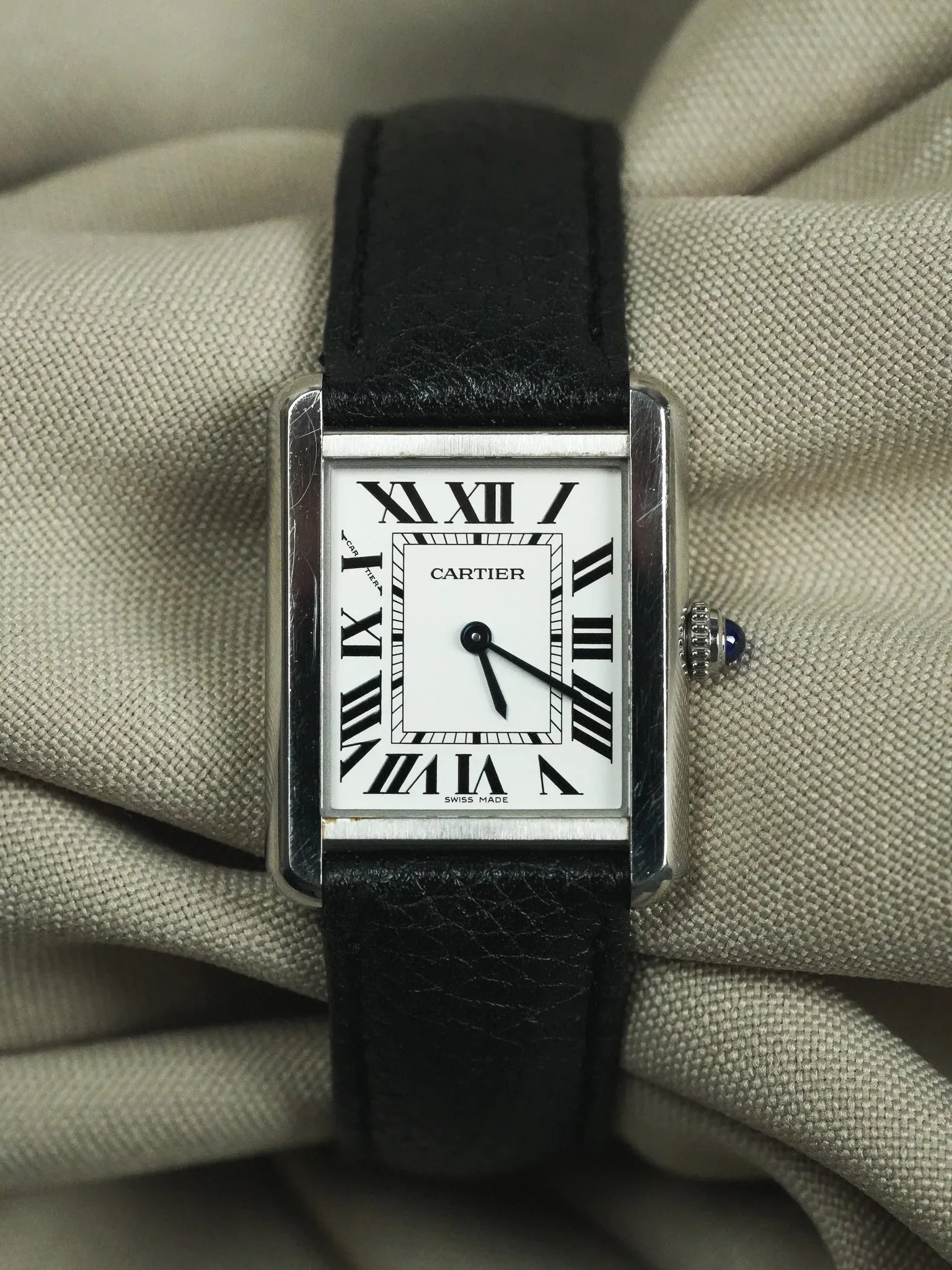 Cartier - 3170 Tank Solo Acier Quartz - 2010s - Atelier Victor - Vintage  Shop