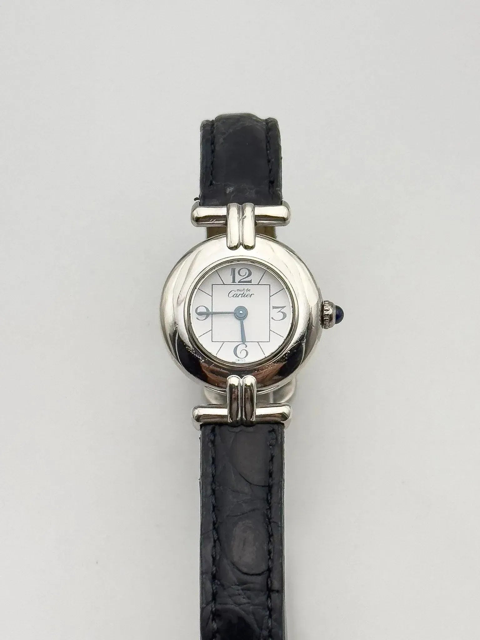 Cartier - Colisée must argent cadran blanc - boîte - 1990s - Atelier Victor