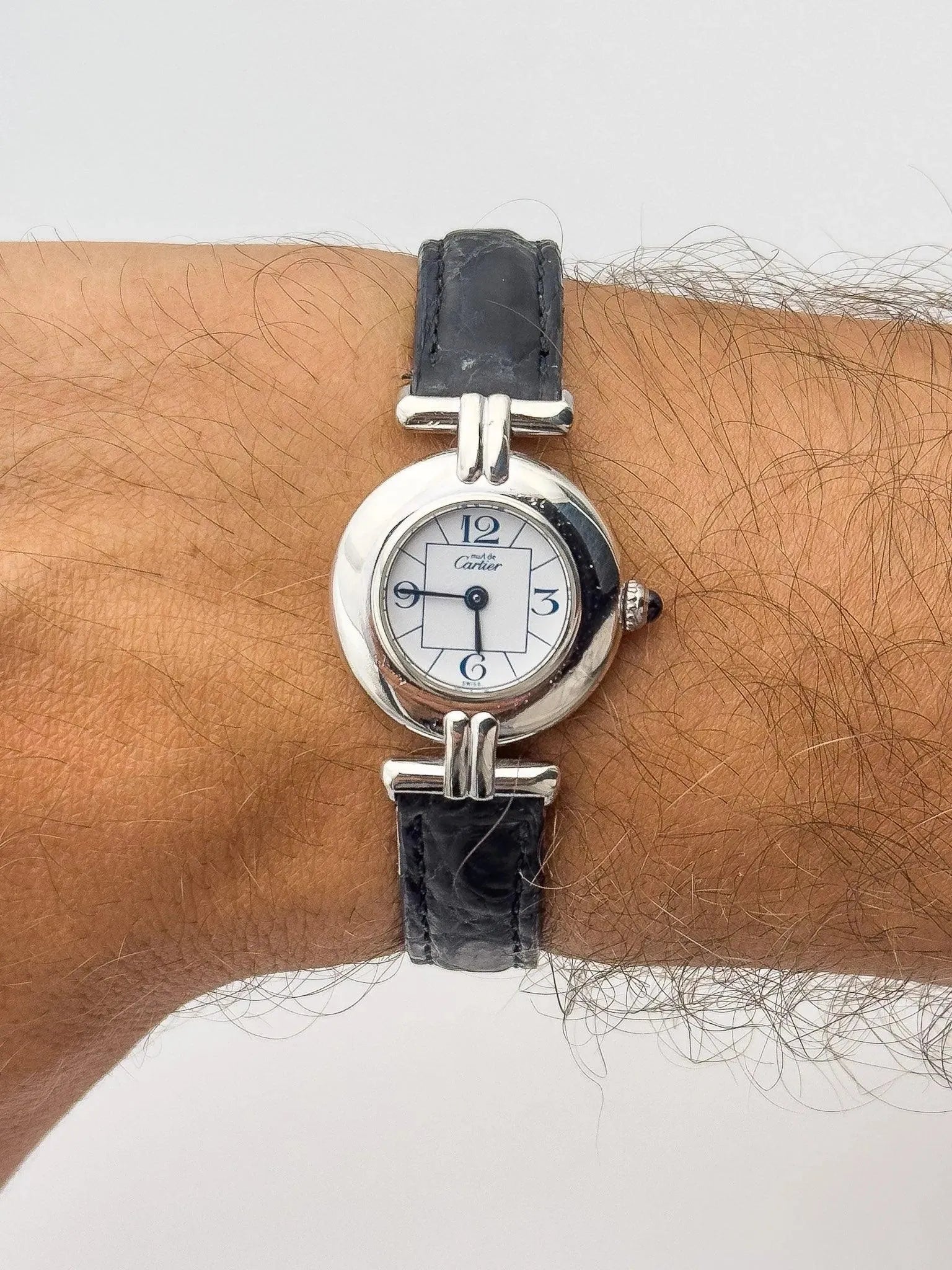 Cartier - Colisée must argent cadran blanc - boîte - 1990s - Atelier Victor Paris - Vintage Watch Shop Dubai