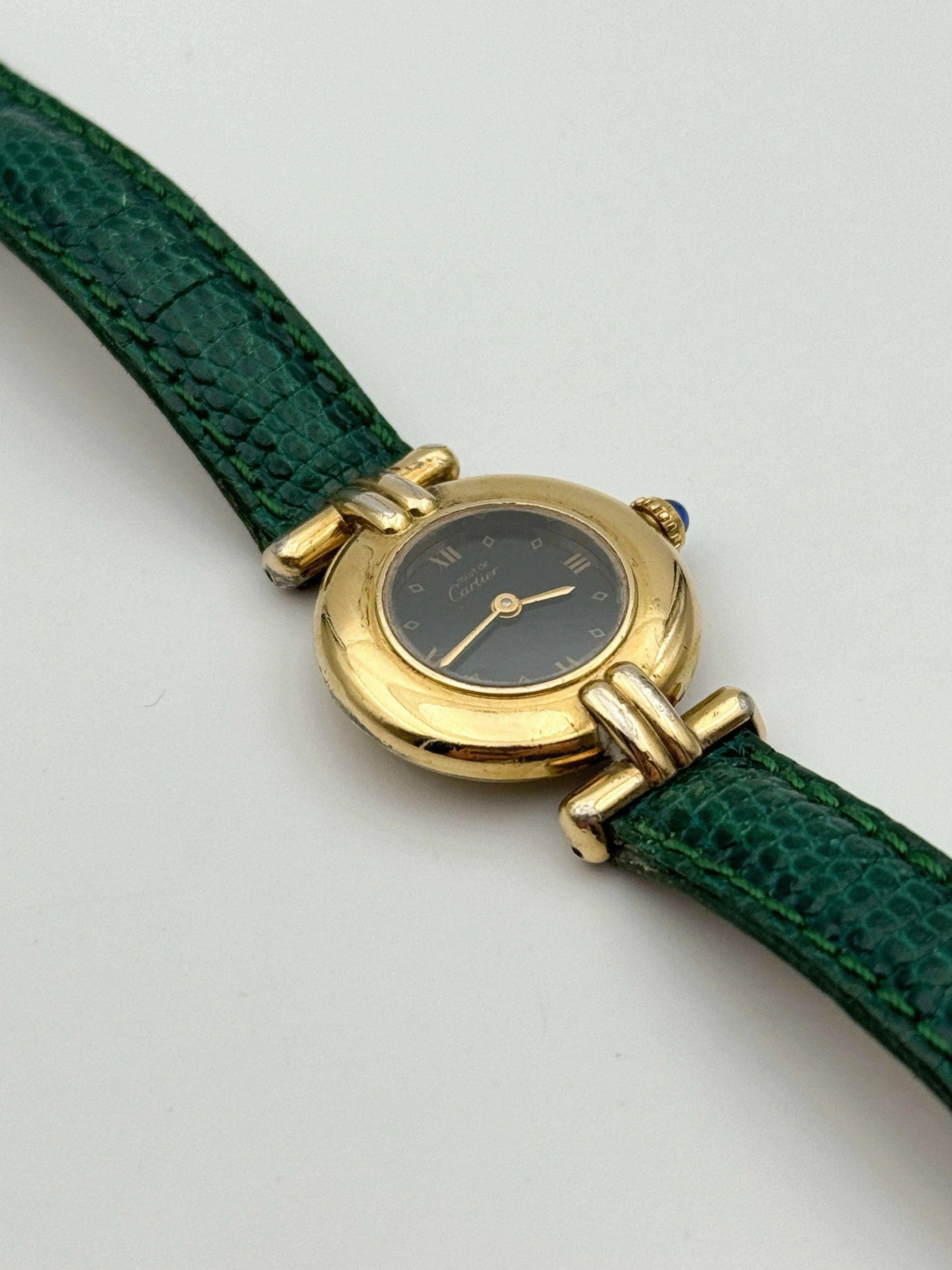 Cartier - Colisée Must Vermeil Noir - 1980s - Atelier Victor Paris - Vintage Watch Shop Dubai