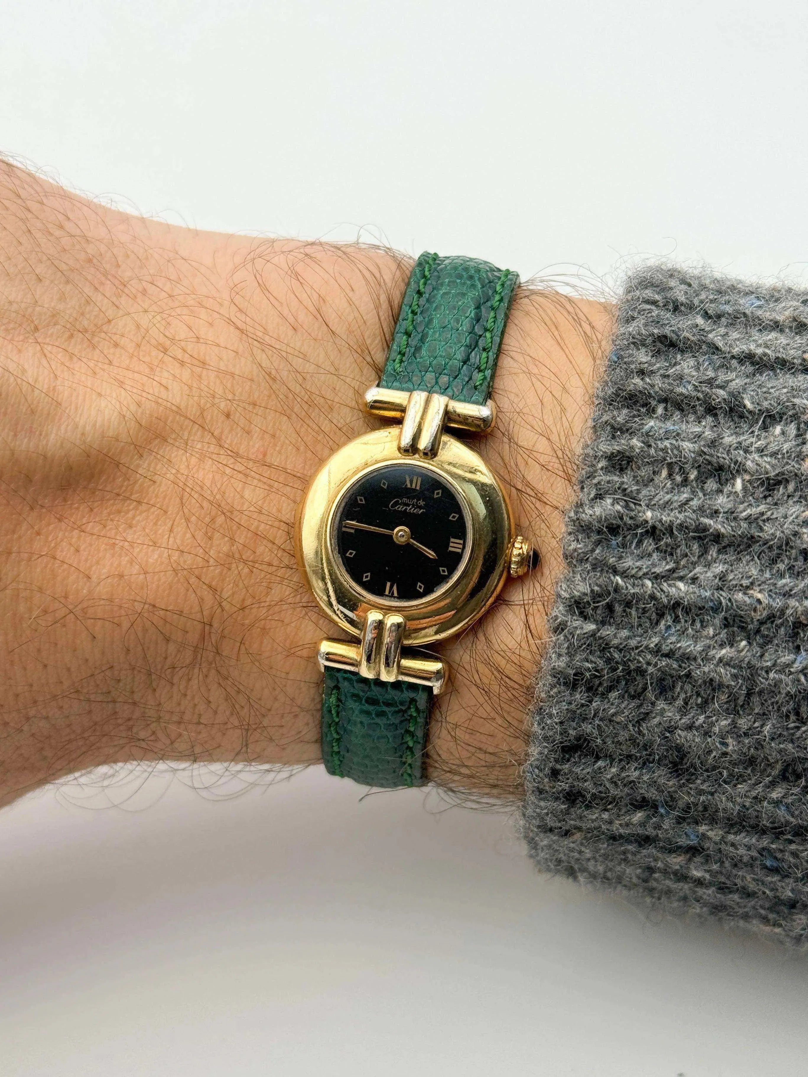 Cartier - Colisée Must Vermeil Noir - 1980s - Atelier Victor Paris - Vintage Watch Shop Dubai