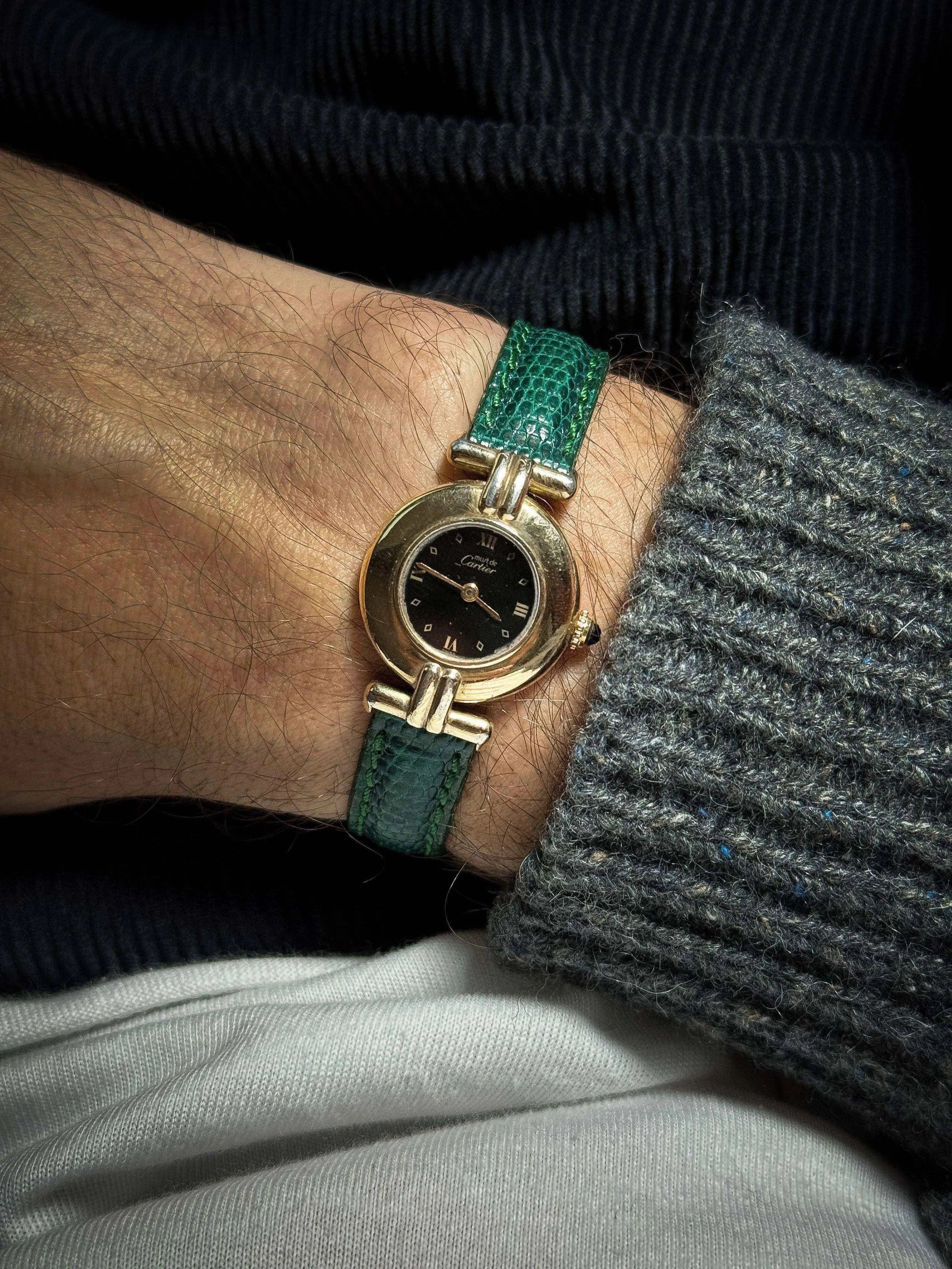 Cartier - Colisée Must Vermeil Noir - 1980s - Atelier Victor Paris - Vintage Watch Shop Dubai