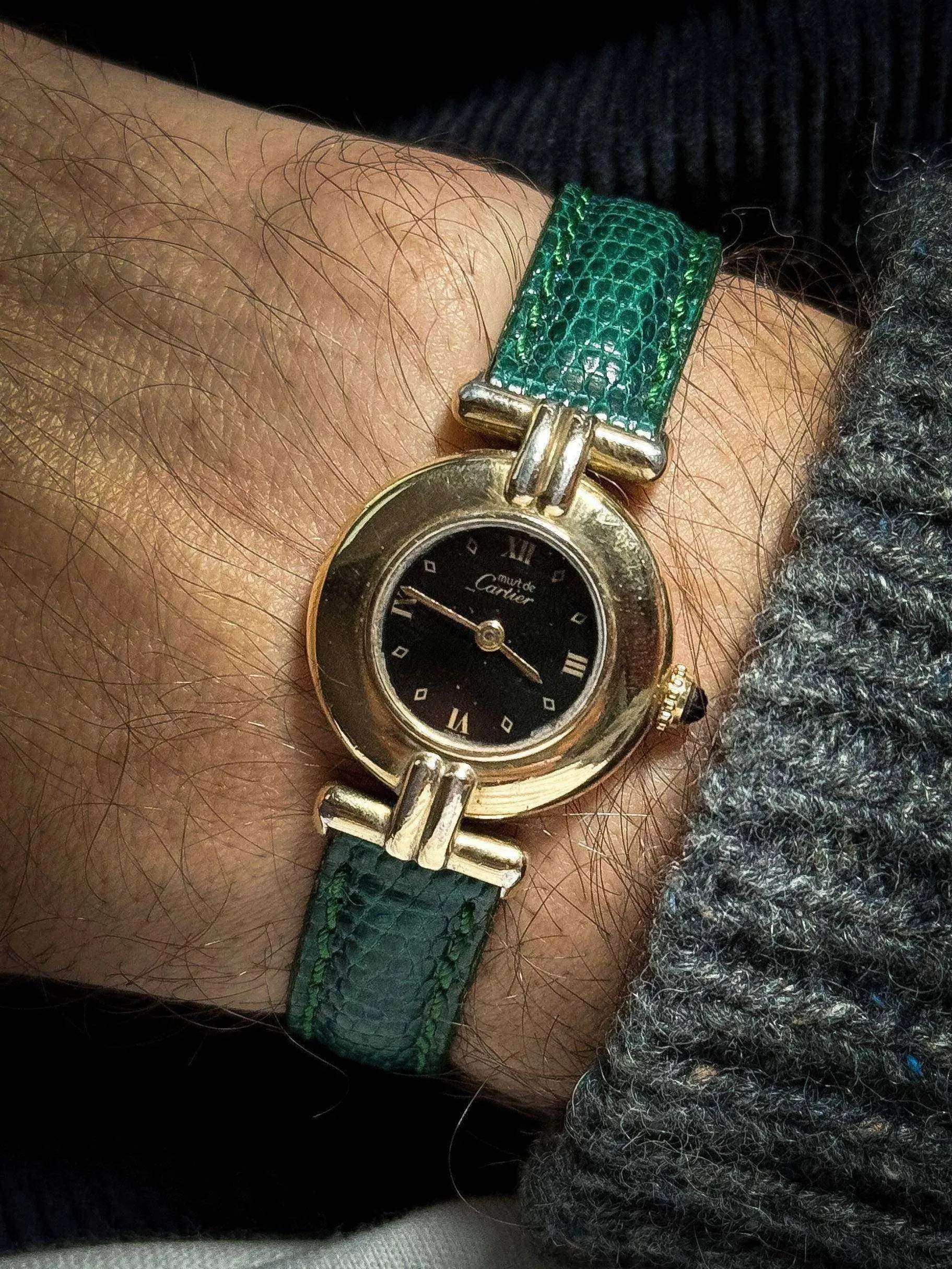 Cartier - Colisée Must Vermeil Noir - 1980s - Atelier Victor Paris - Vintage Watch Shop Dubai