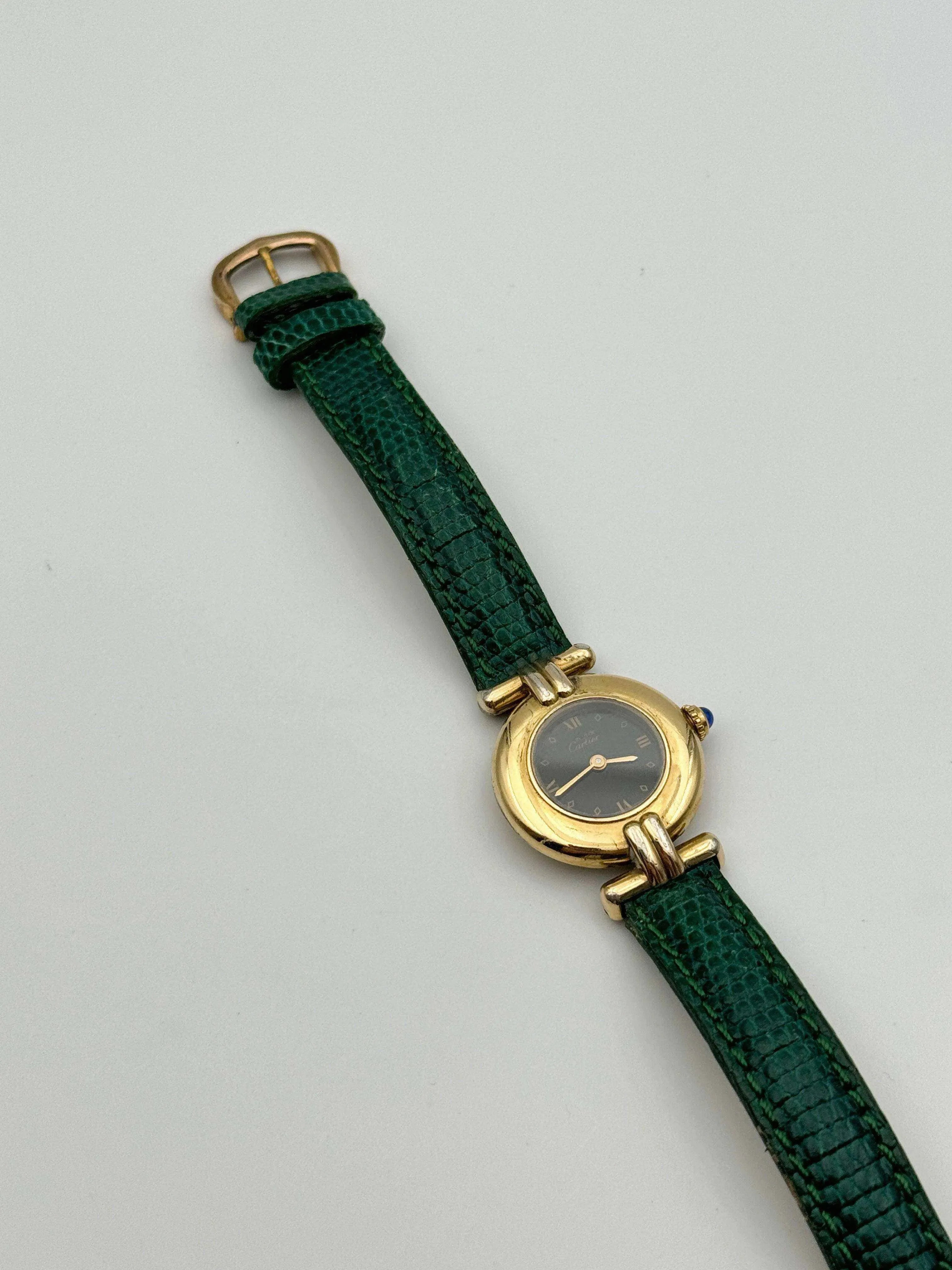 Cartier - Colisée Must Vermeil Noir - 1980s - Atelier Victor Paris - Vintage Watch Shop Dubai