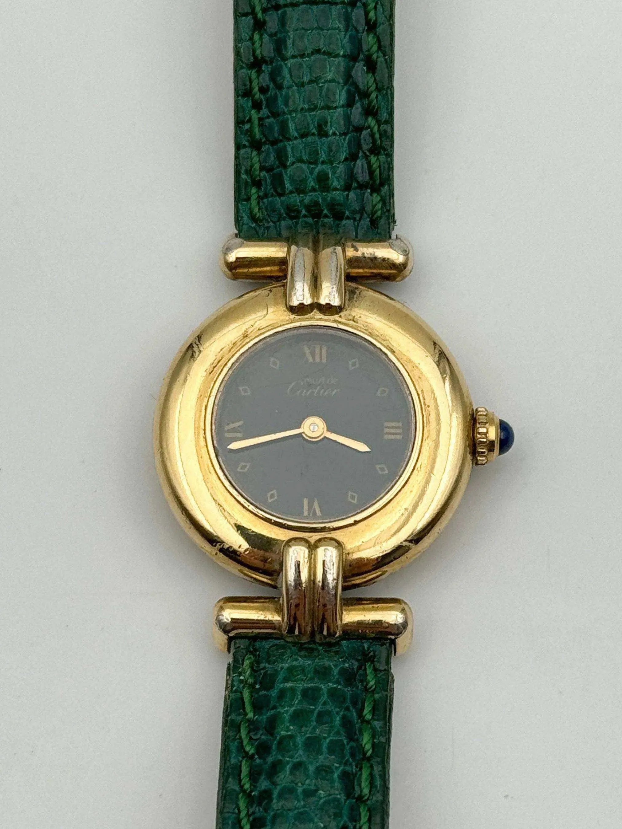 Cartier - Colisée Must Vermeil Noir - 1980s - Atelier Victor Paris - Vintage Watch Shop Dubai